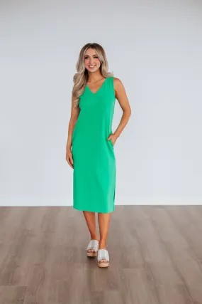Alima Midi Dress - Apple