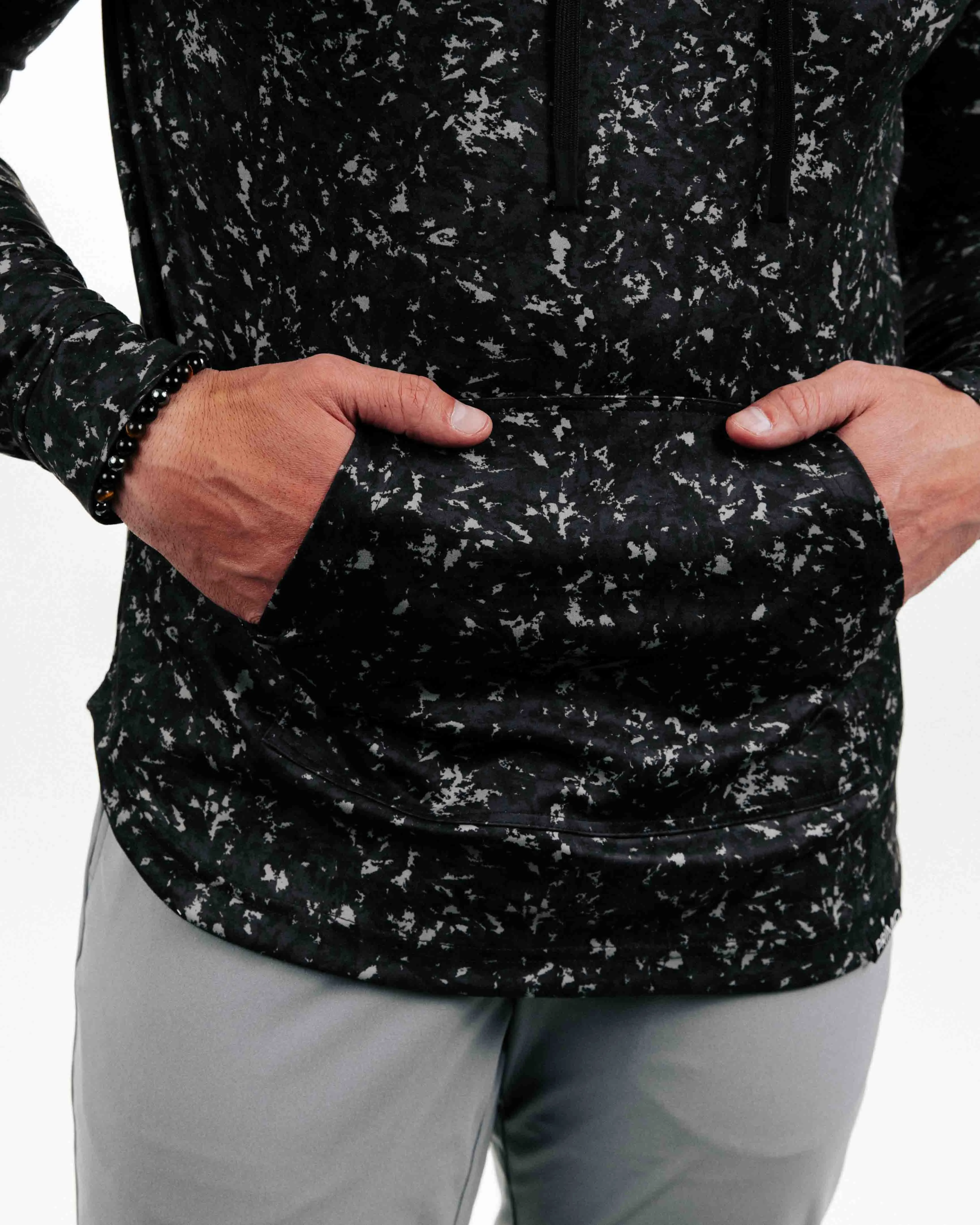 Black Camo Golf Hoodie,Men Top