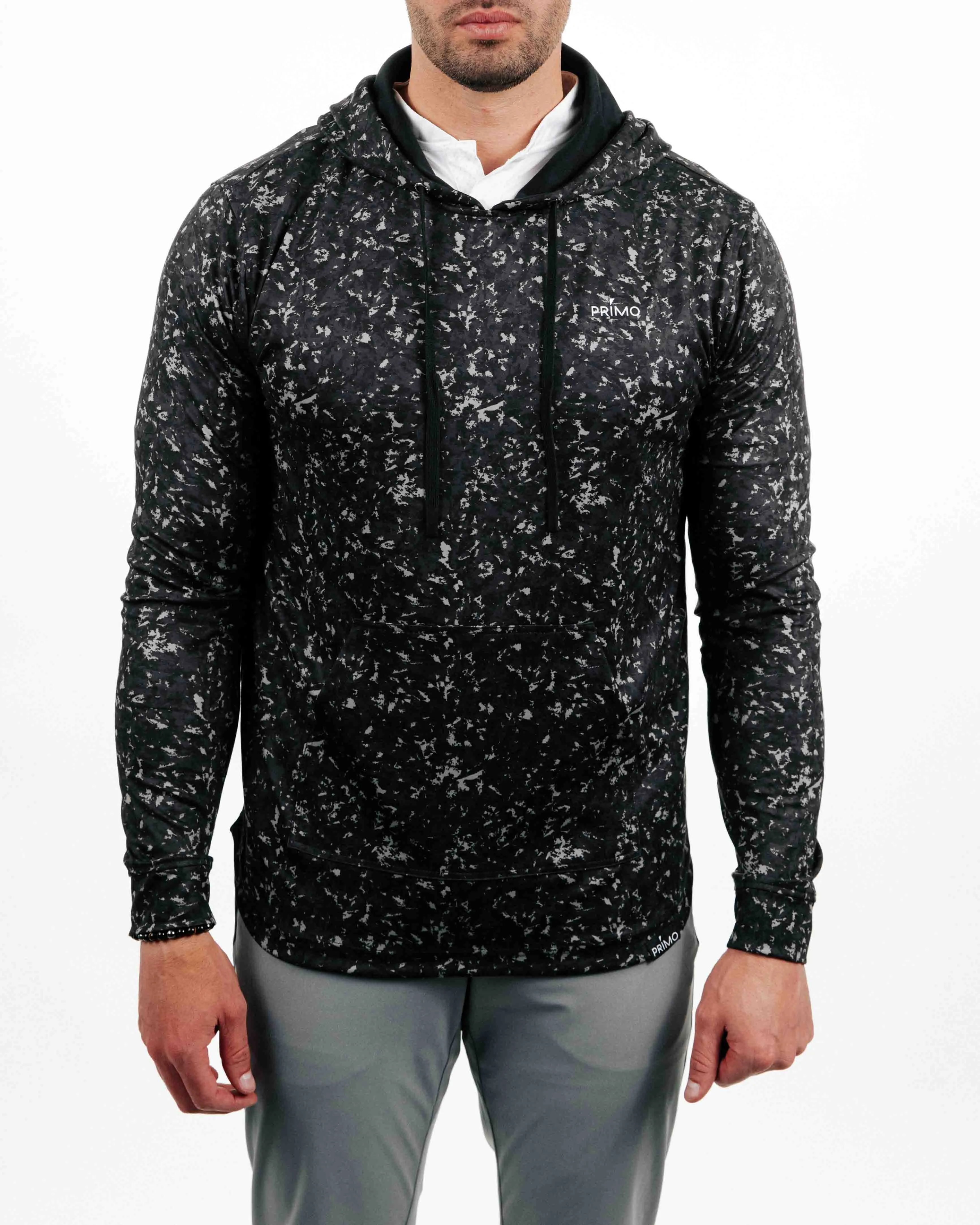Black Camo Golf Hoodie,Men Top