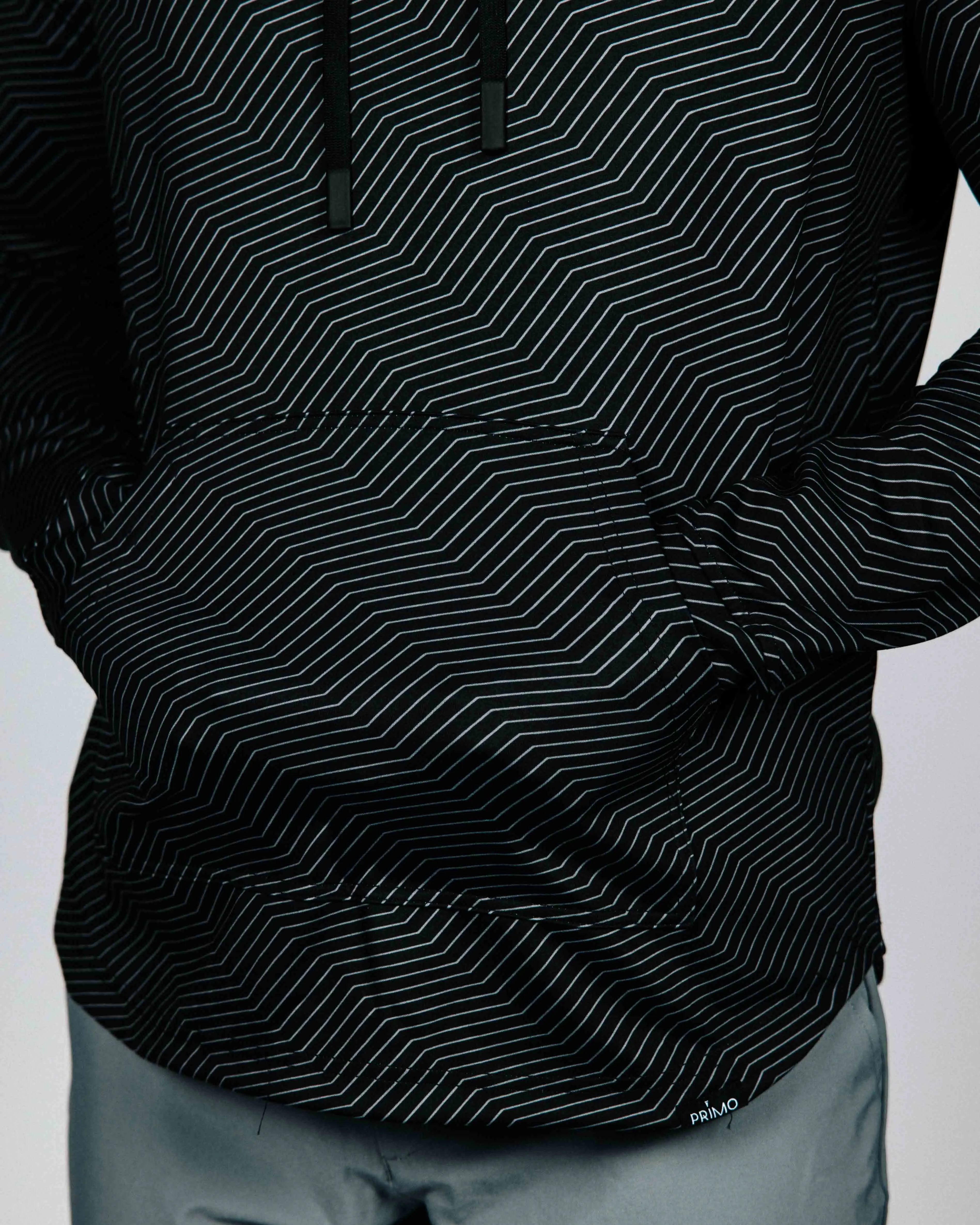Black Chevron Golf Hoodie,Men Top