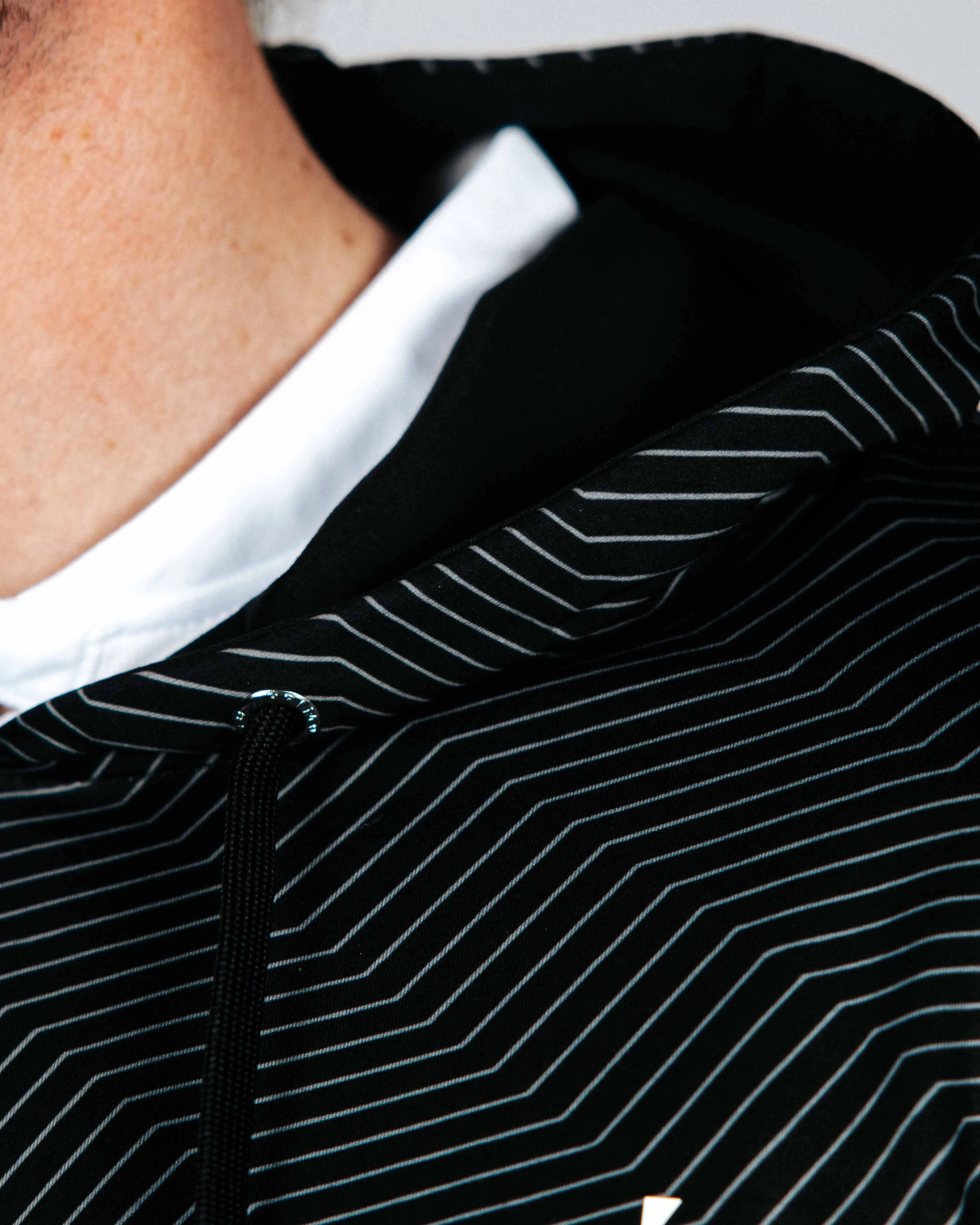 Black Chevron Golf Hoodie,Men Top