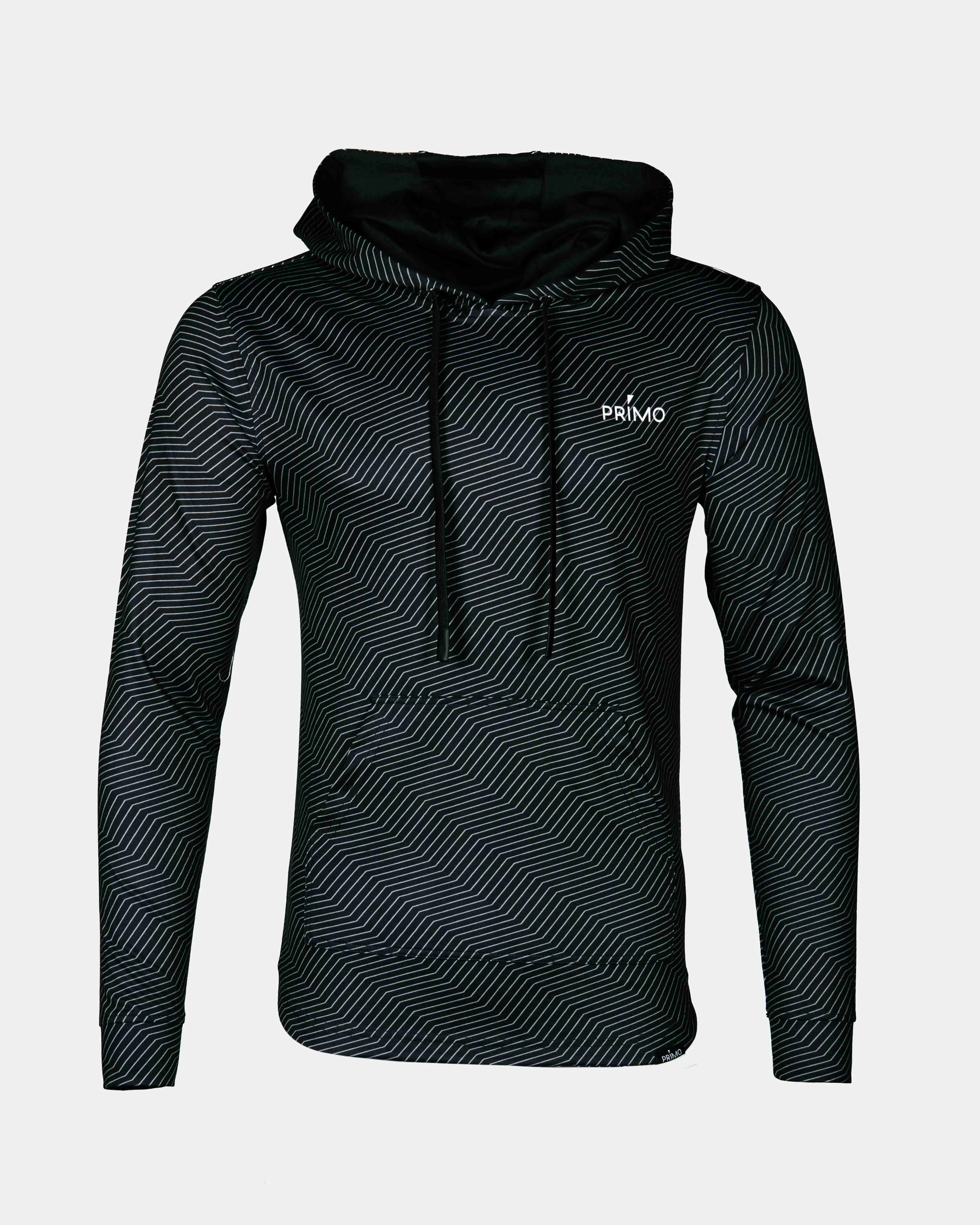 Black Chevron Golf Hoodie,Men Top