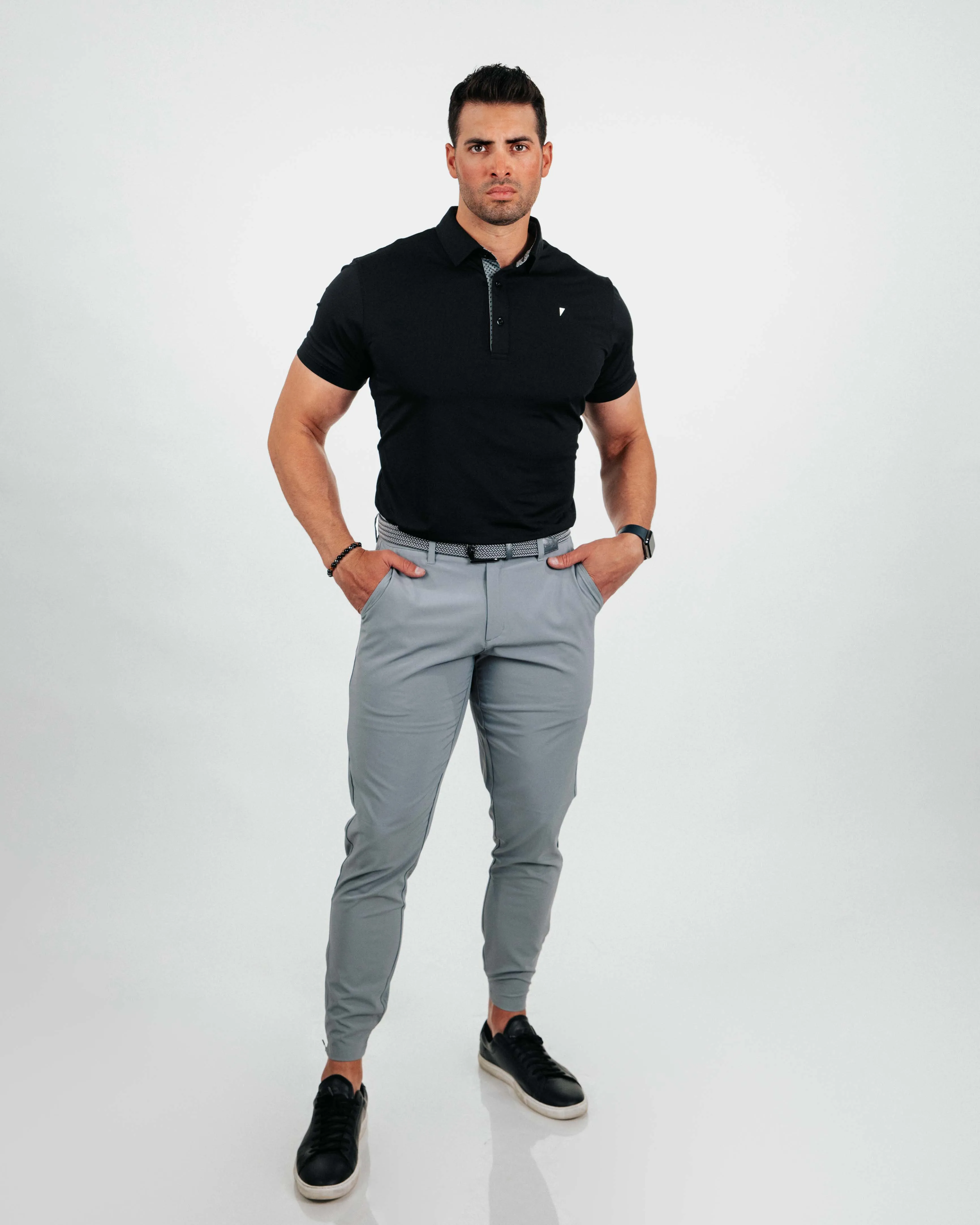 Black Classic Polo,Men Top