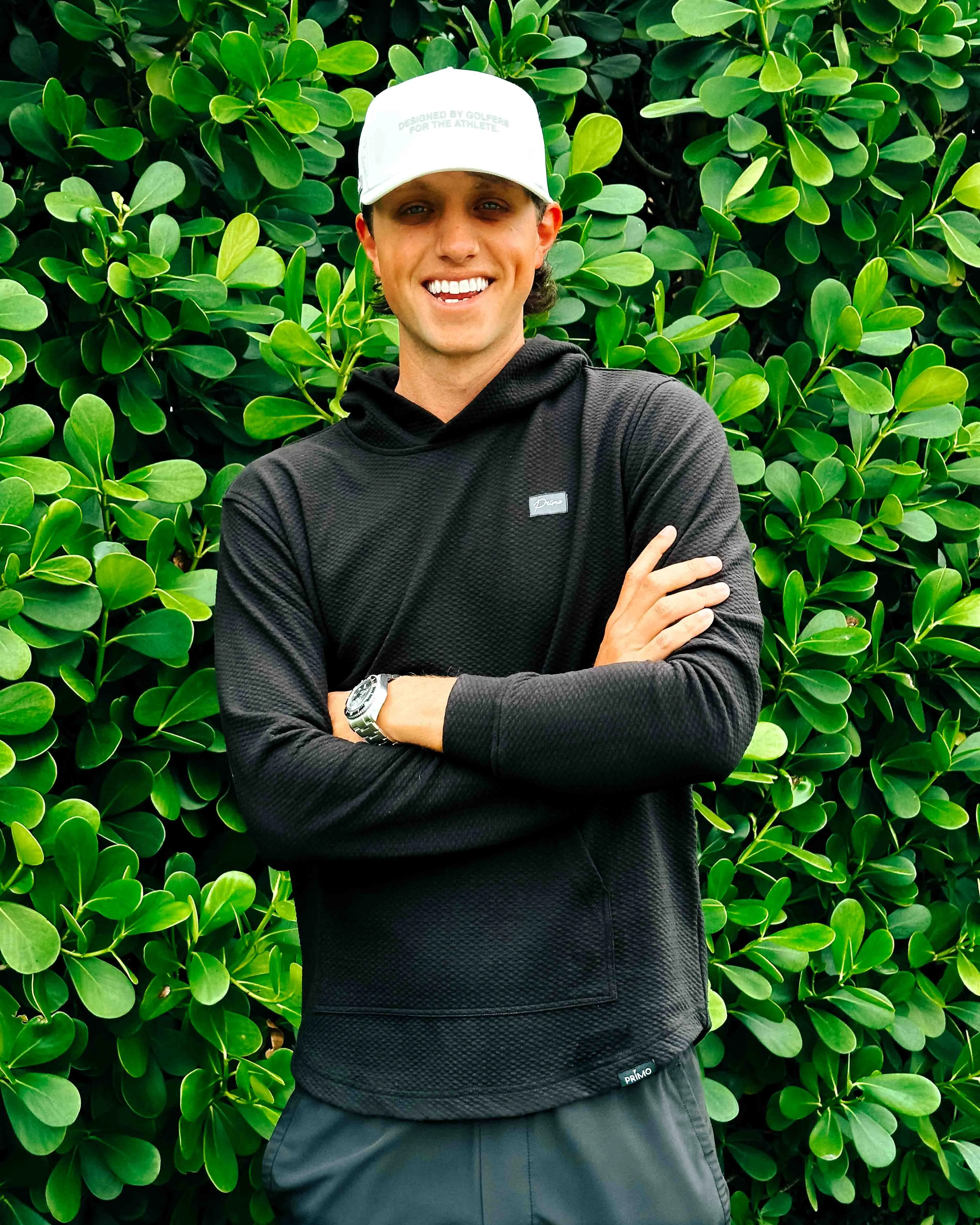 Black GH Waffle Hoodie,Men Top