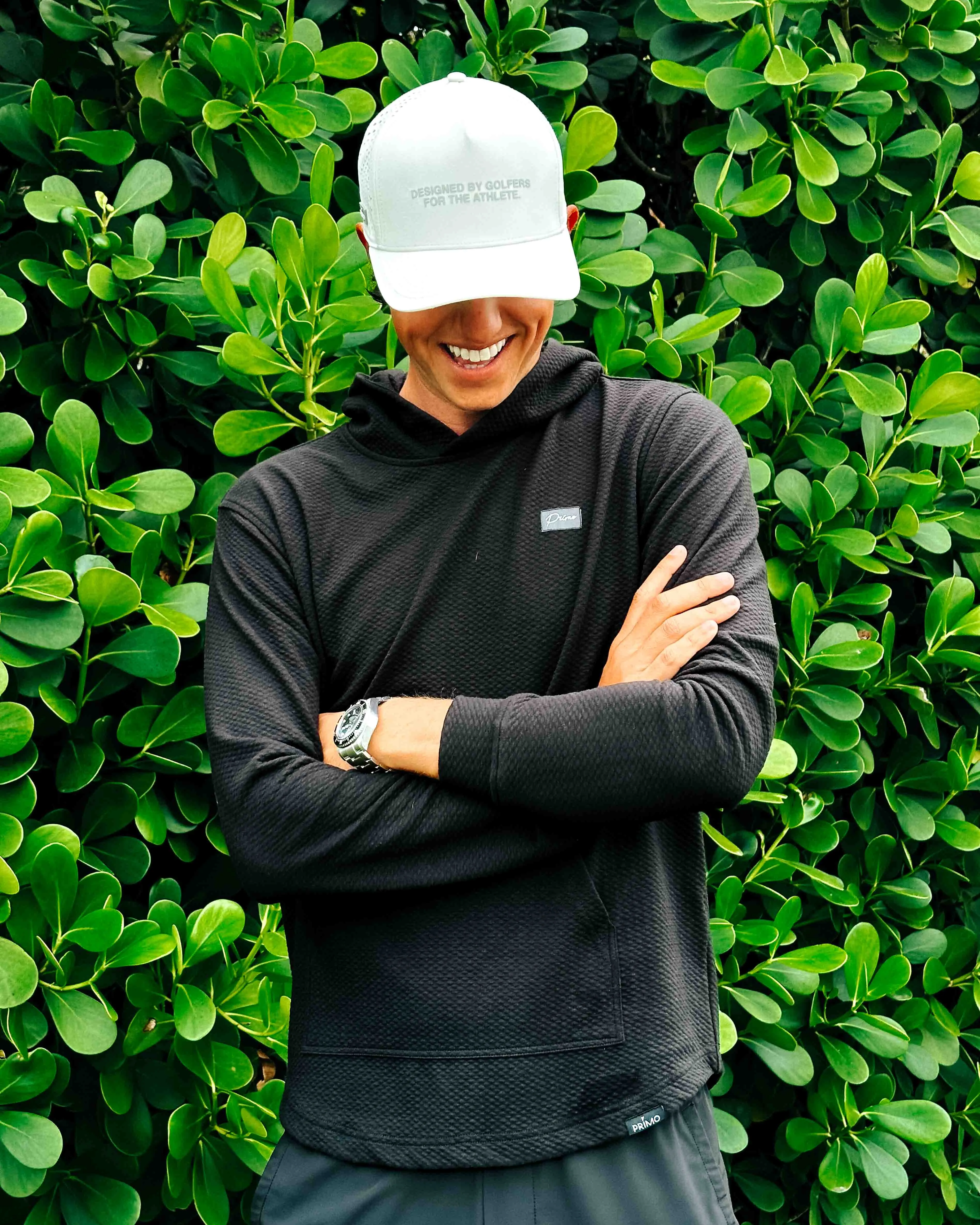 Black GH Waffle Hoodie,Men Top