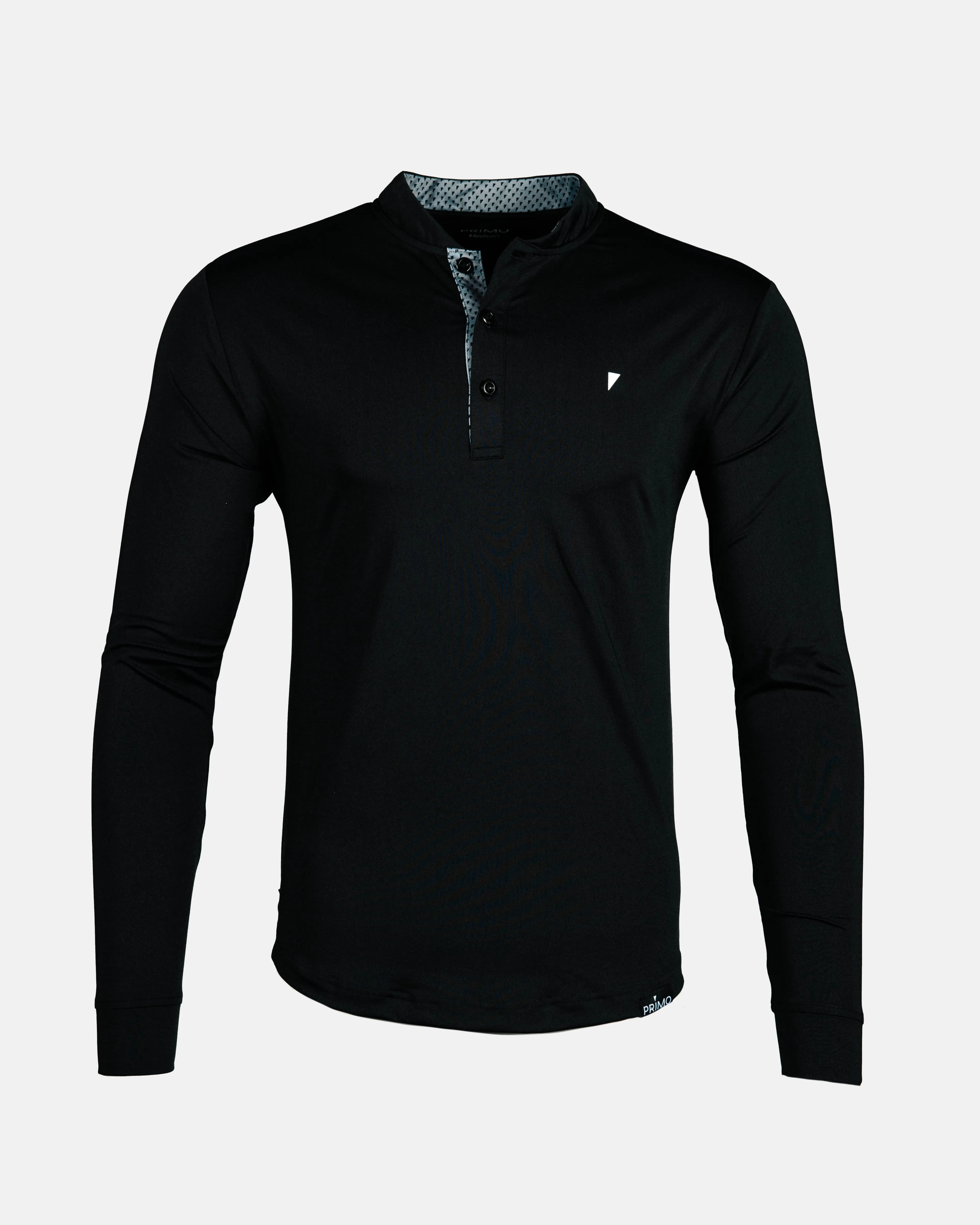 Black Long Sleeve Blade Polo,Men Top