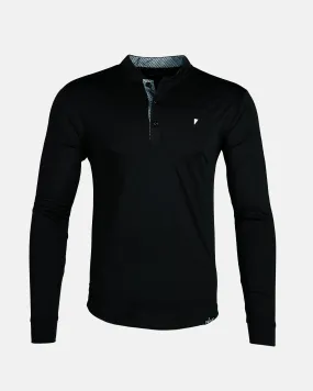 Black Long Sleeve Blade Polo,Men Top