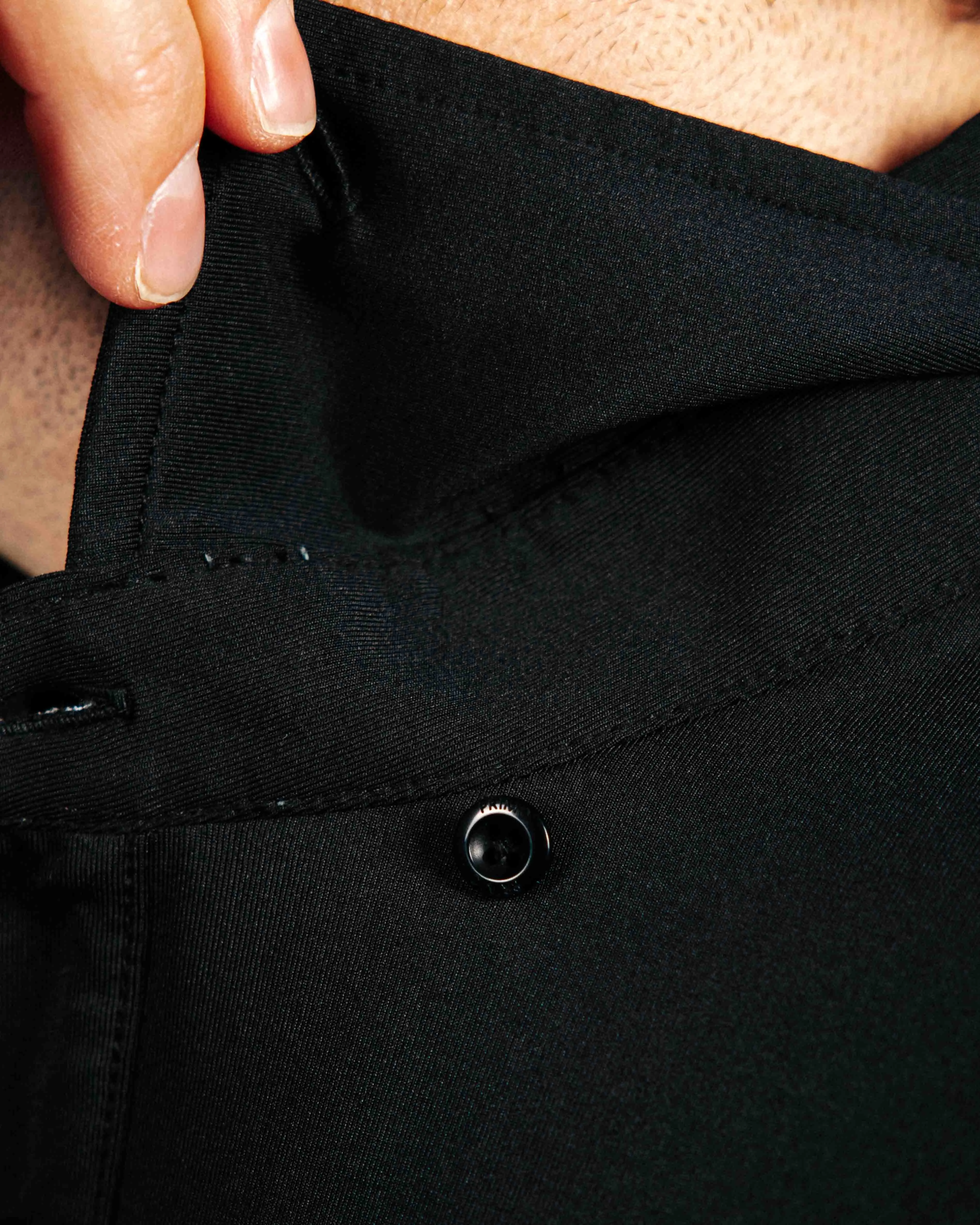 Black Long Sleeve Classic Polo,Men Top