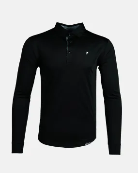 Black Long Sleeve Classic Polo,Men Top