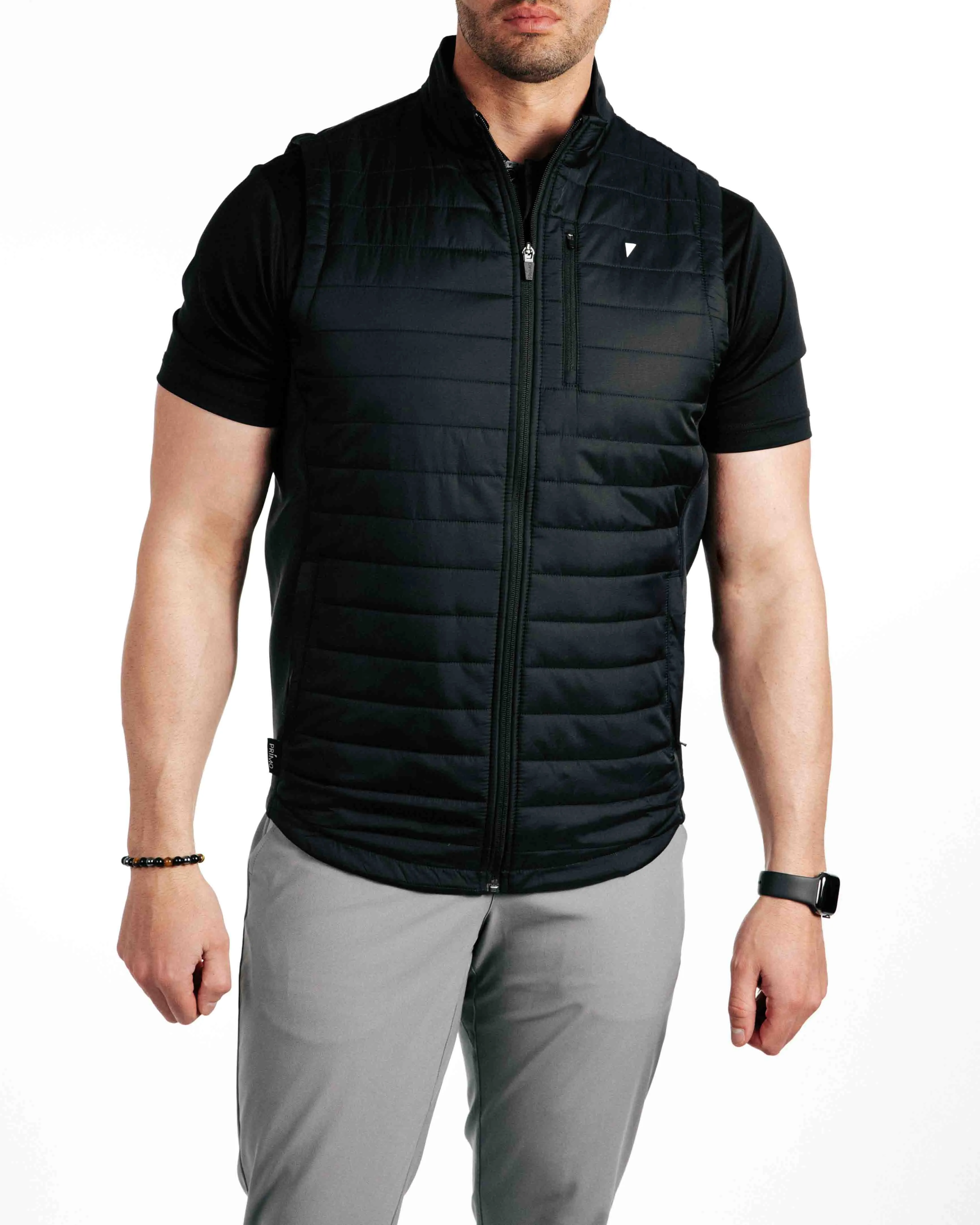 Black Puff Vest,Men Top