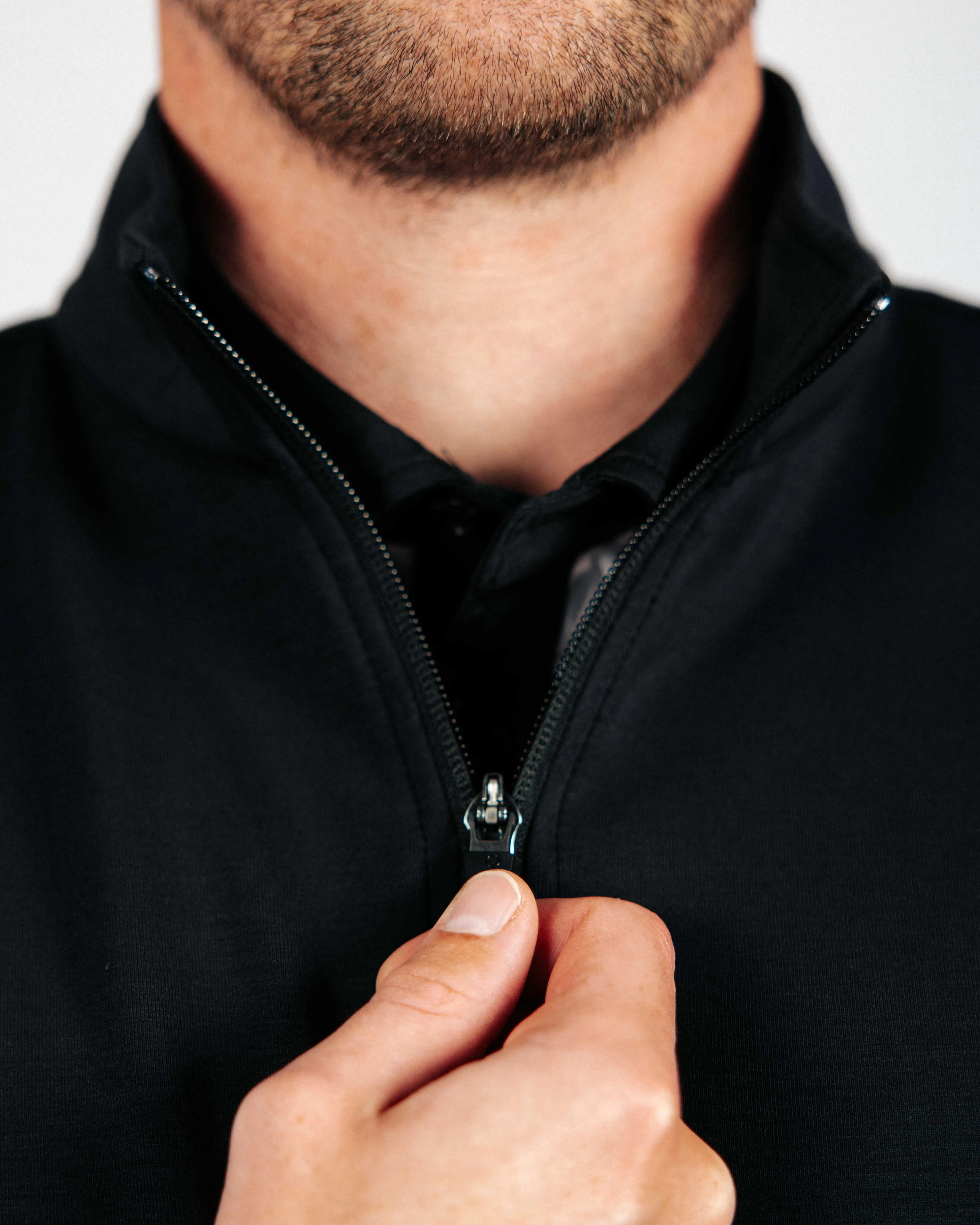 Black Quarter Zip Vest,Men Top