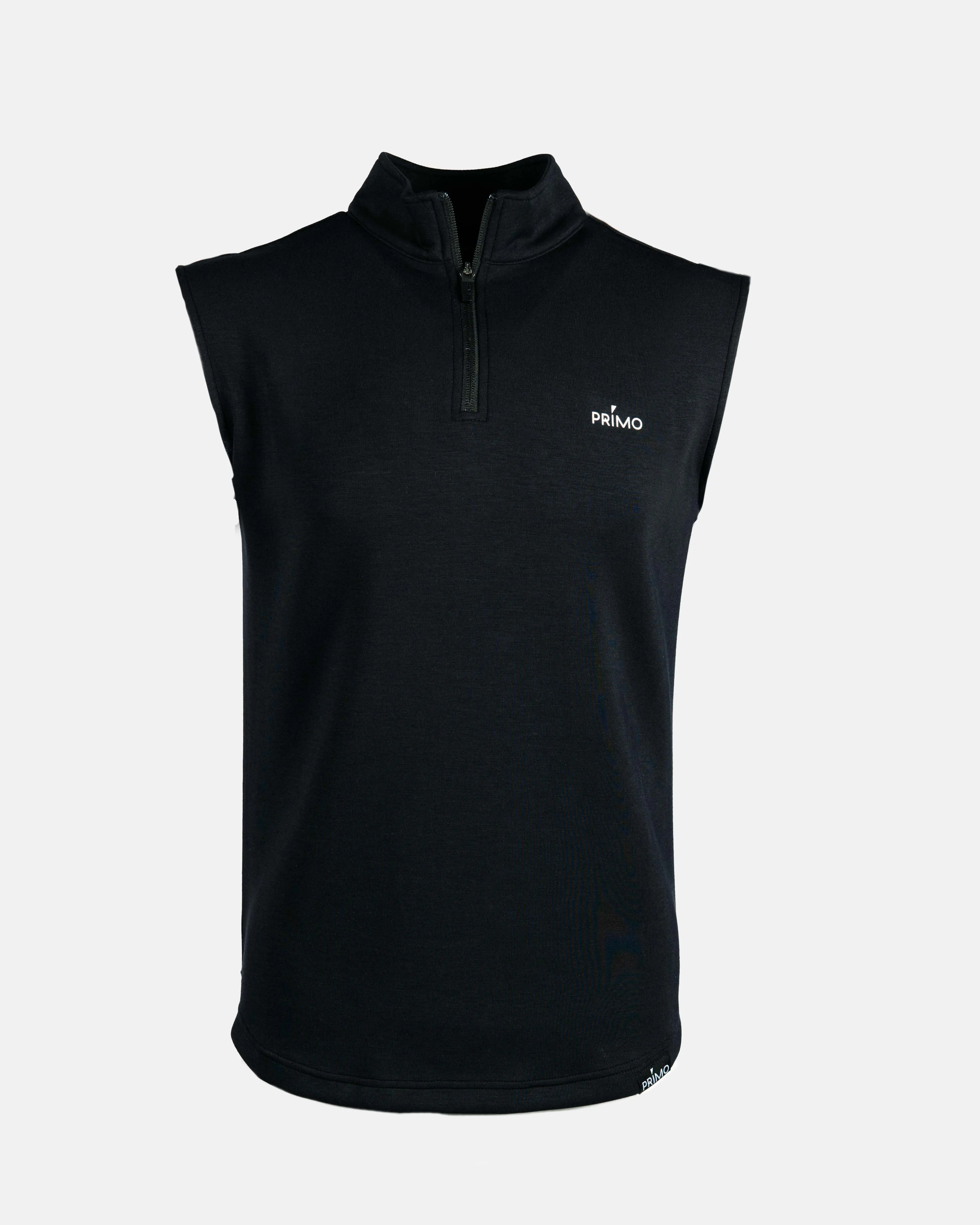 Black Quarter Zip Vest,Men Top