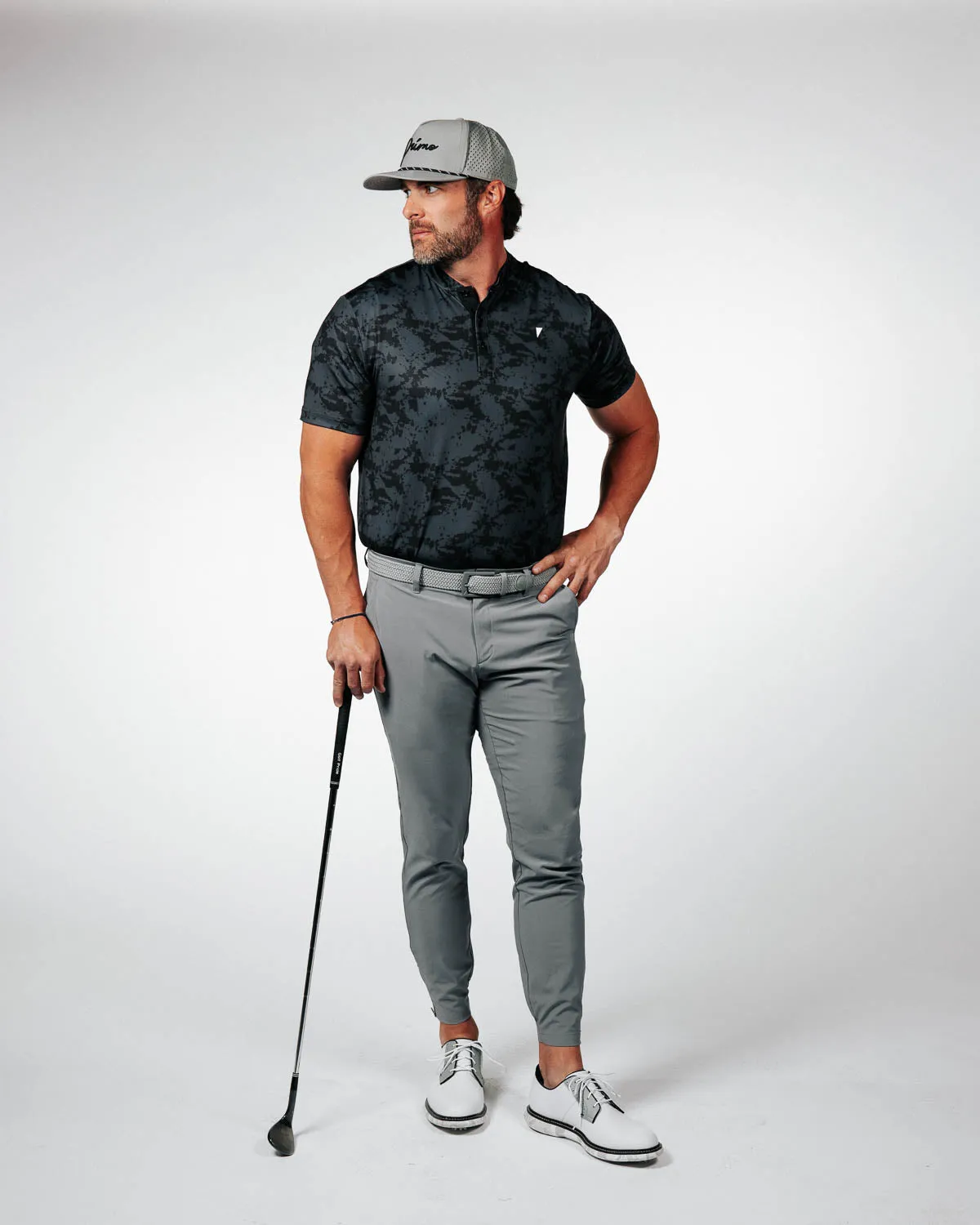 Black Splatter Blade Polo,Men Top