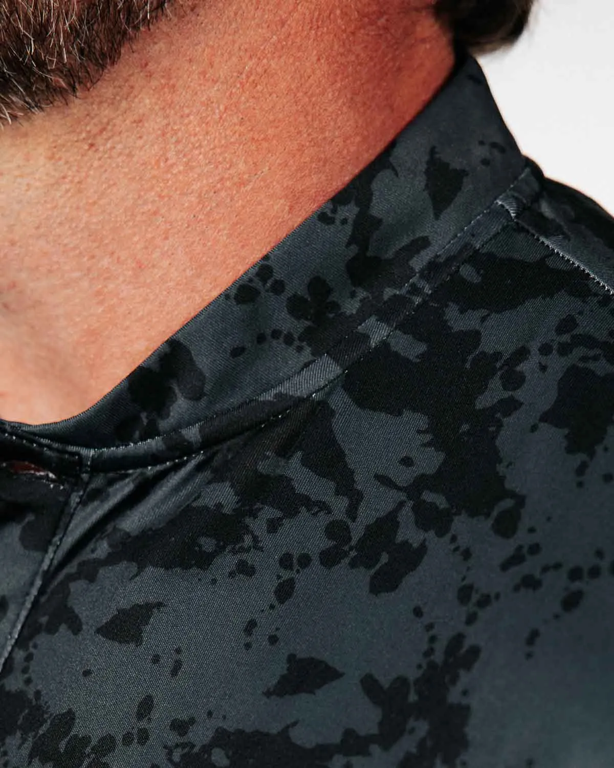 Black Splatter Blade Polo,Men Top