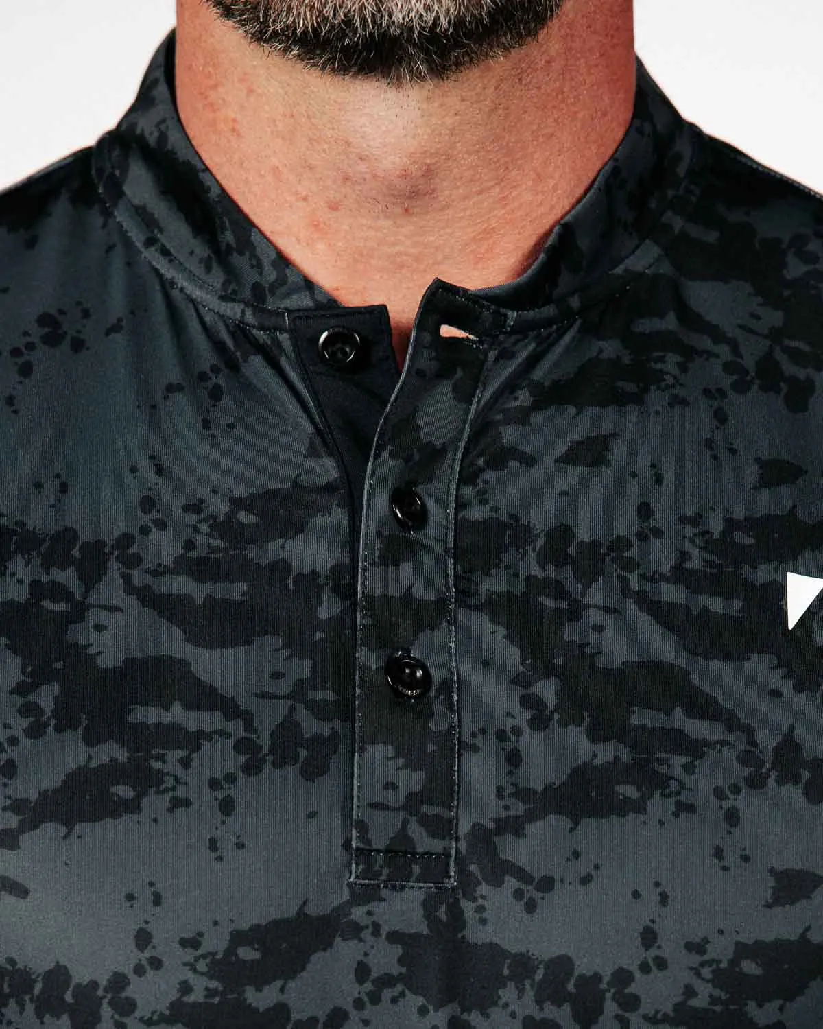 Black Splatter Blade Polo,Men Top