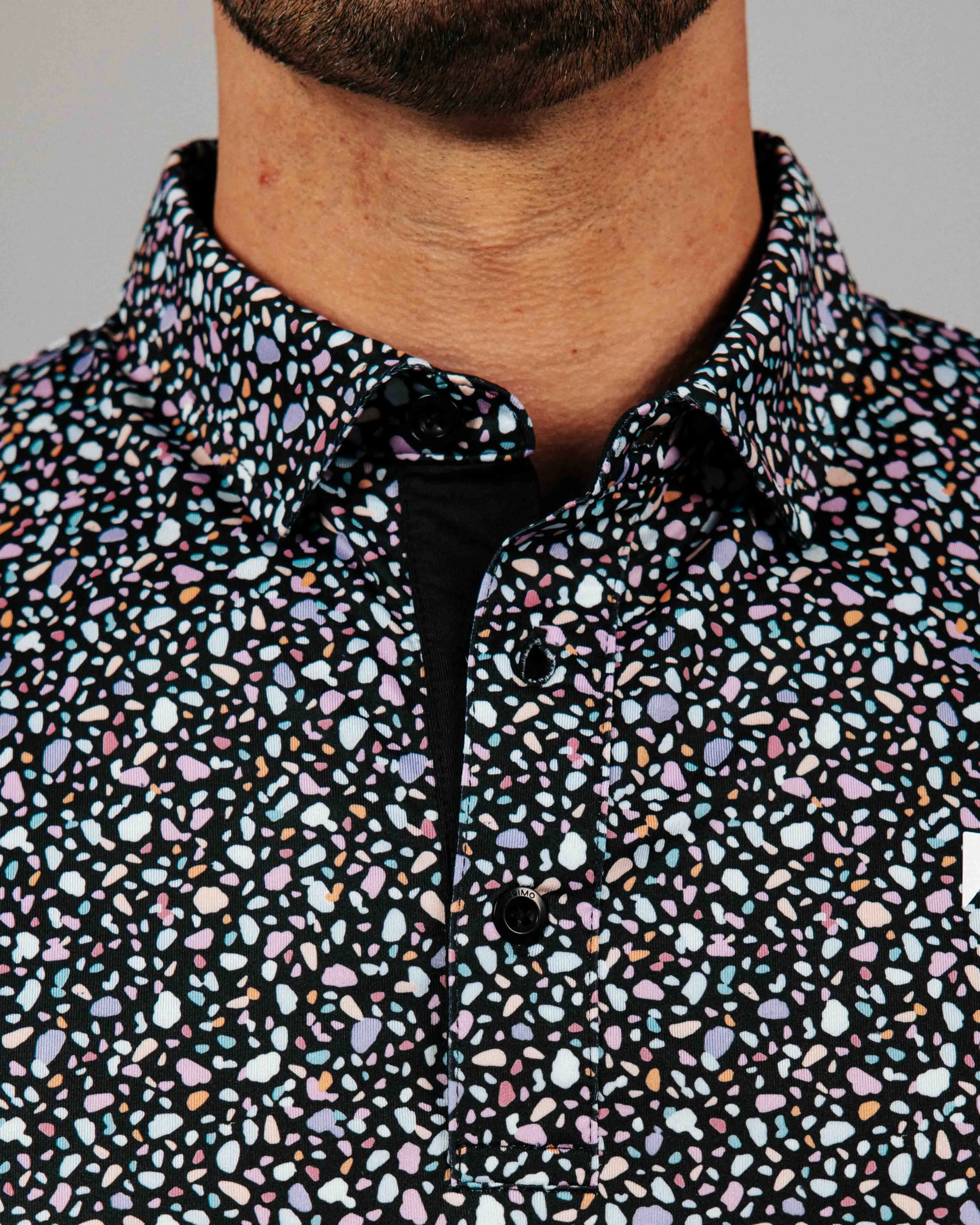 Black Stained Glass Classic Polo,Men Top