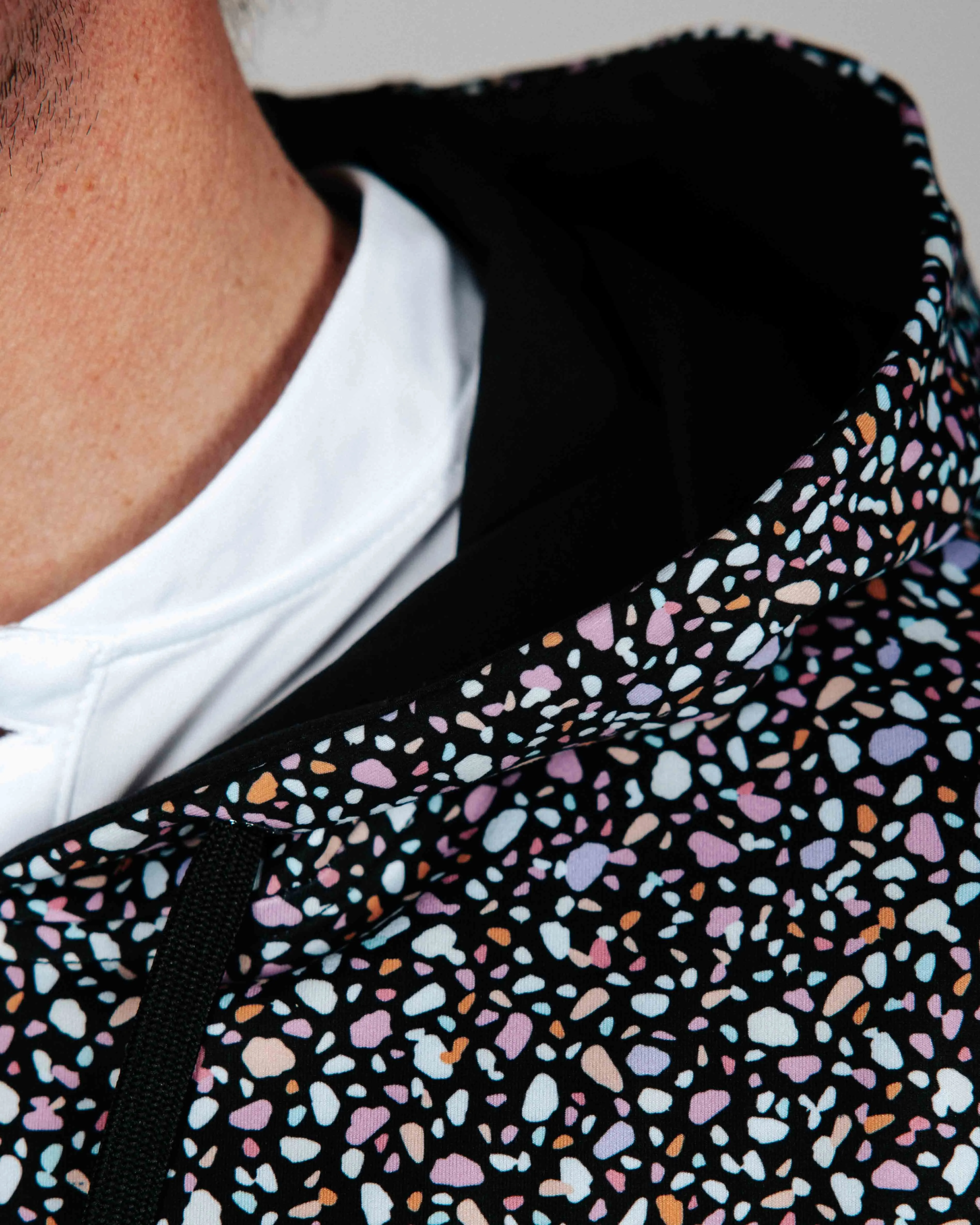 Black Stained Glass Golf Hoodie,Men Top