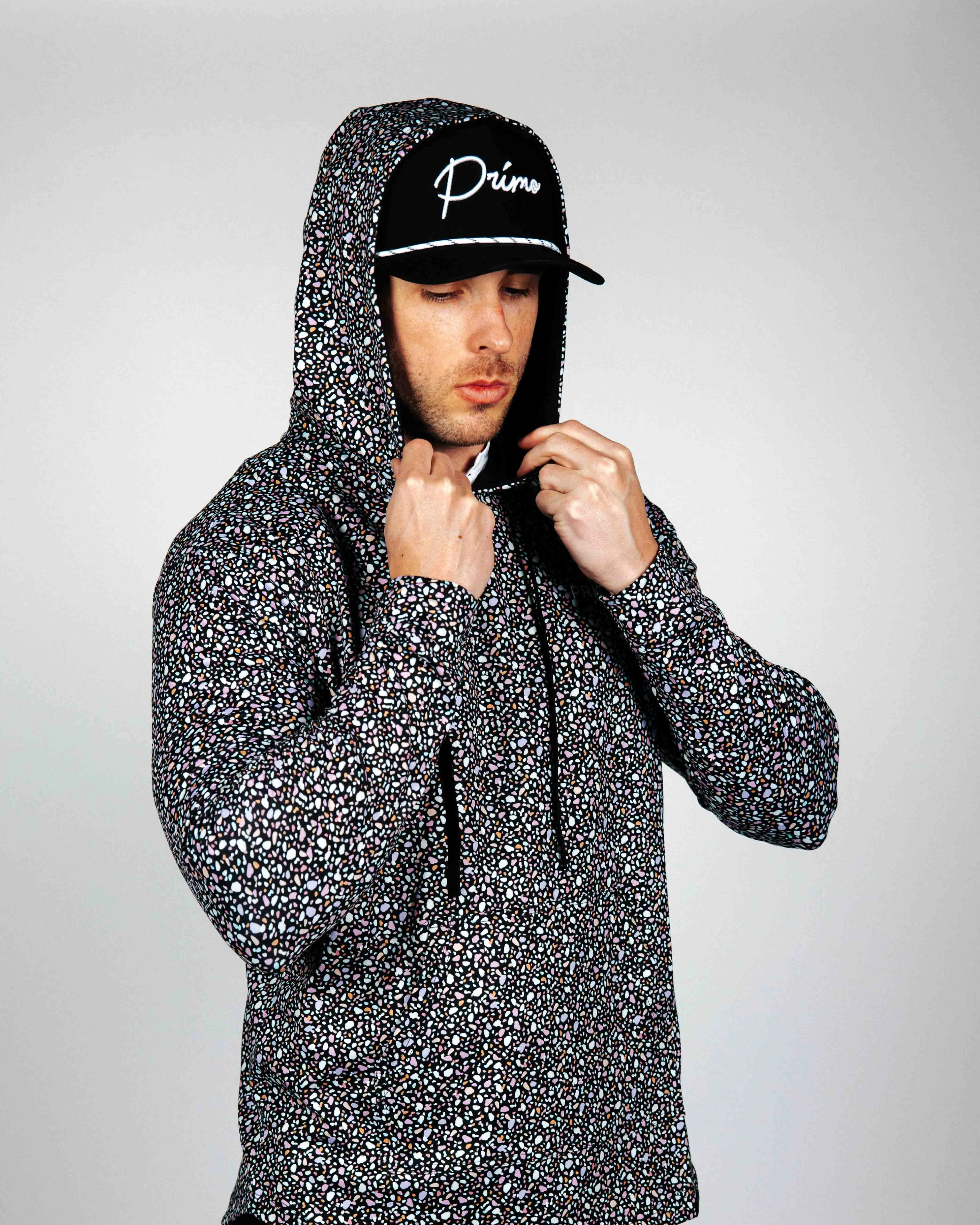Black Stained Glass Golf Hoodie,Men Top