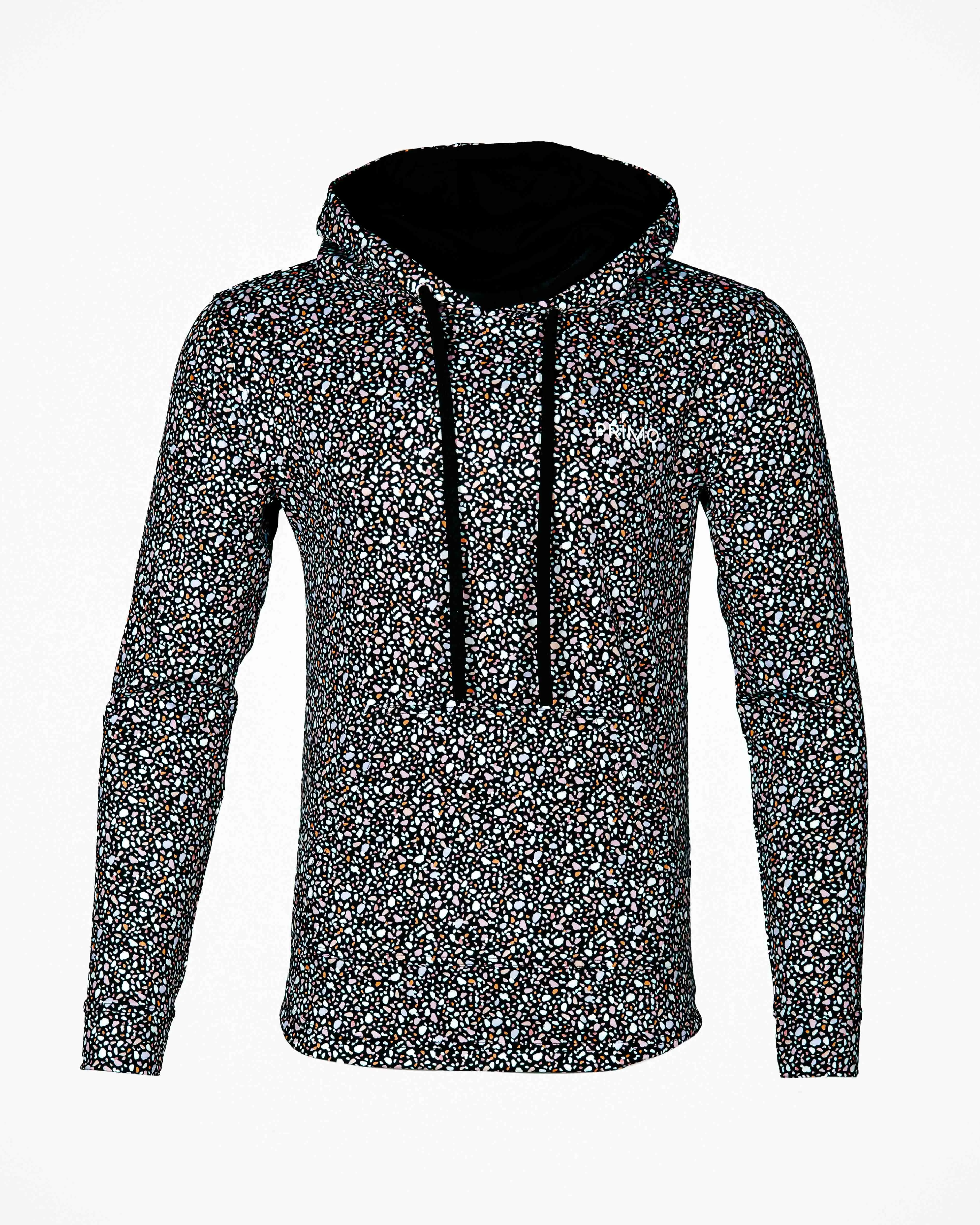 Black Stained Glass Golf Hoodie,Men Top