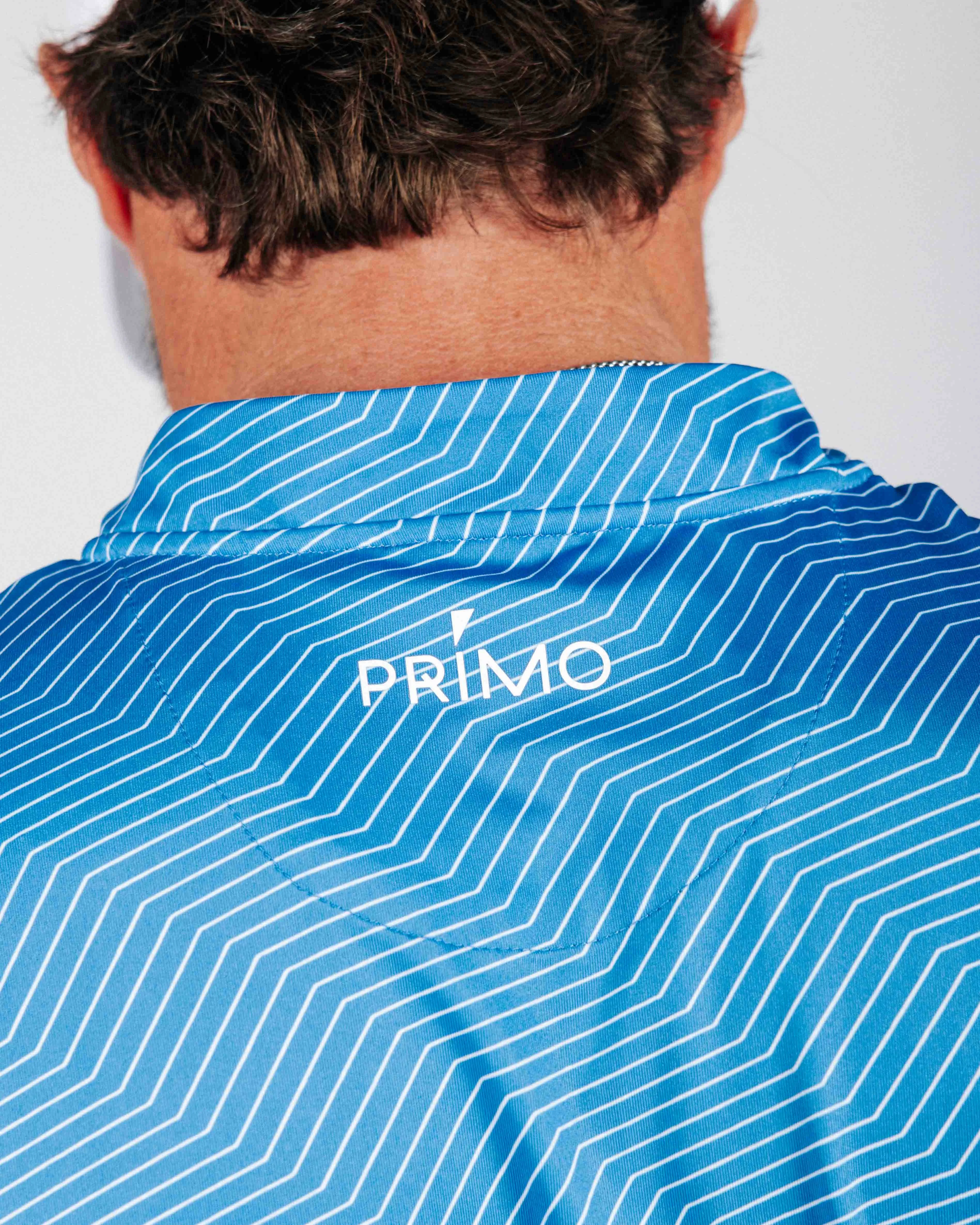 Blue Chevron Blade Polo,Men Top