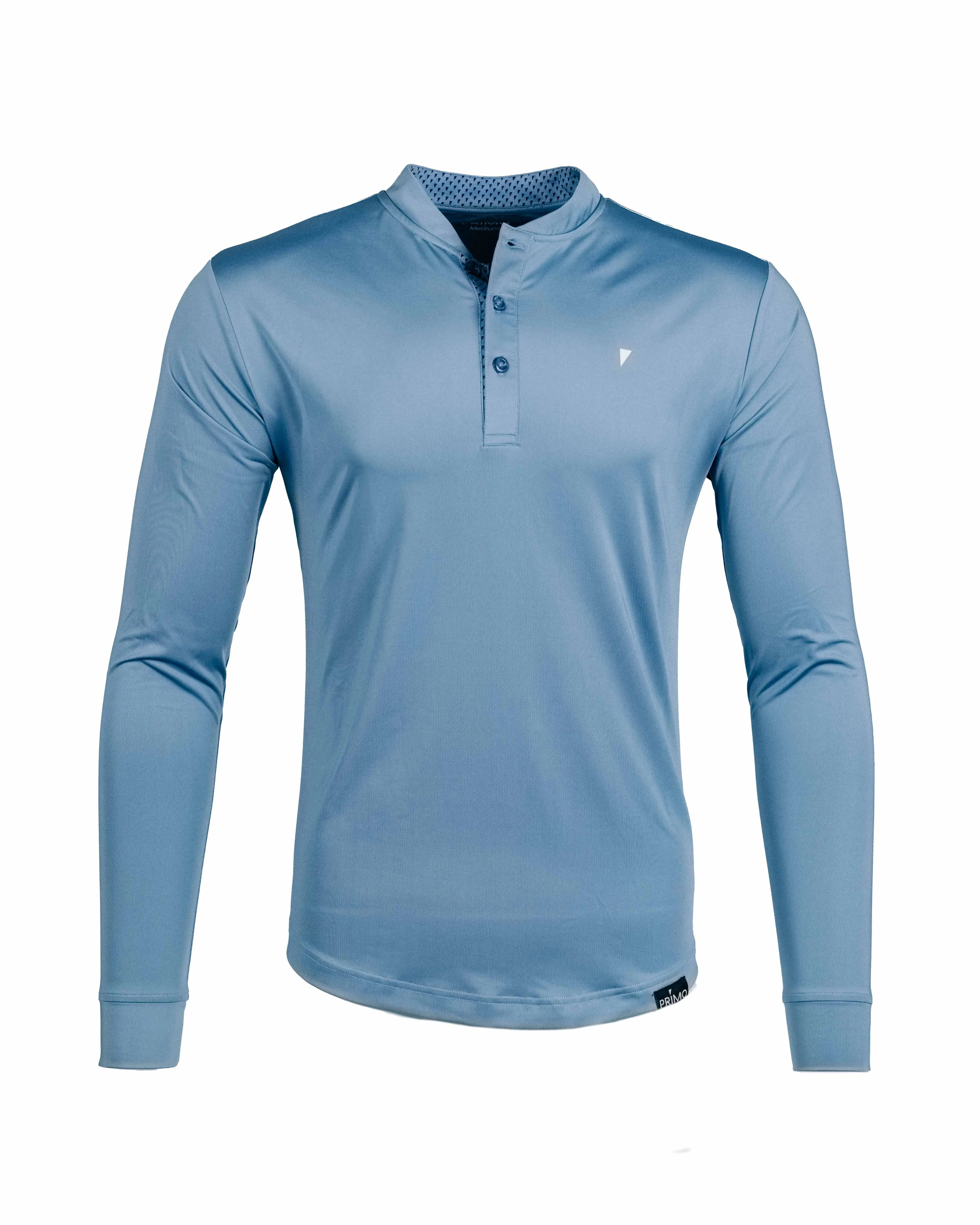 Blue Shadow Long Sleeve Blade Polo,Men Top