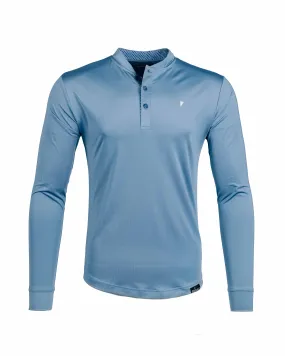 Blue Shadow Long Sleeve Blade Polo,Men Top