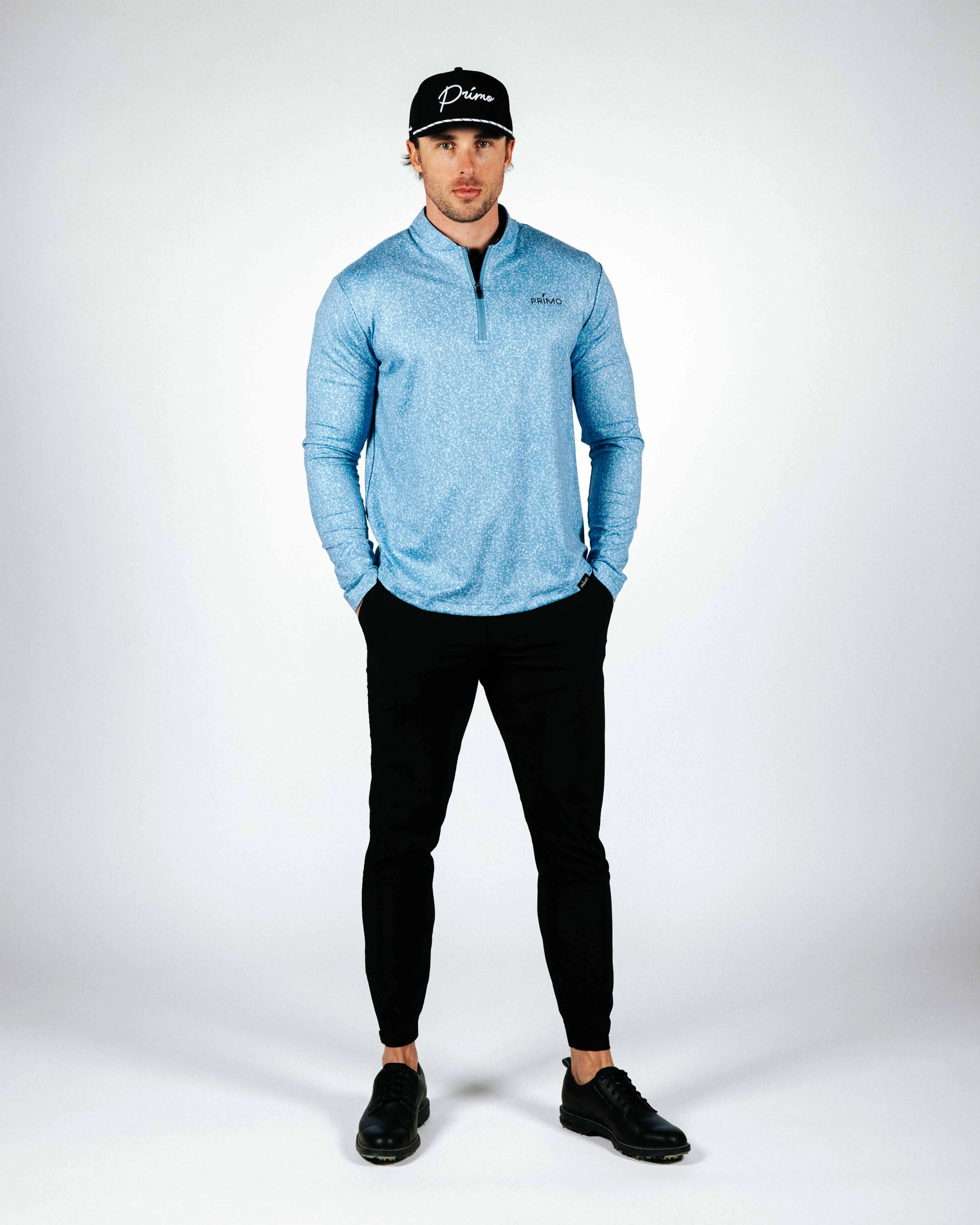 Blue Static Blade Quarter Zip,Men Top