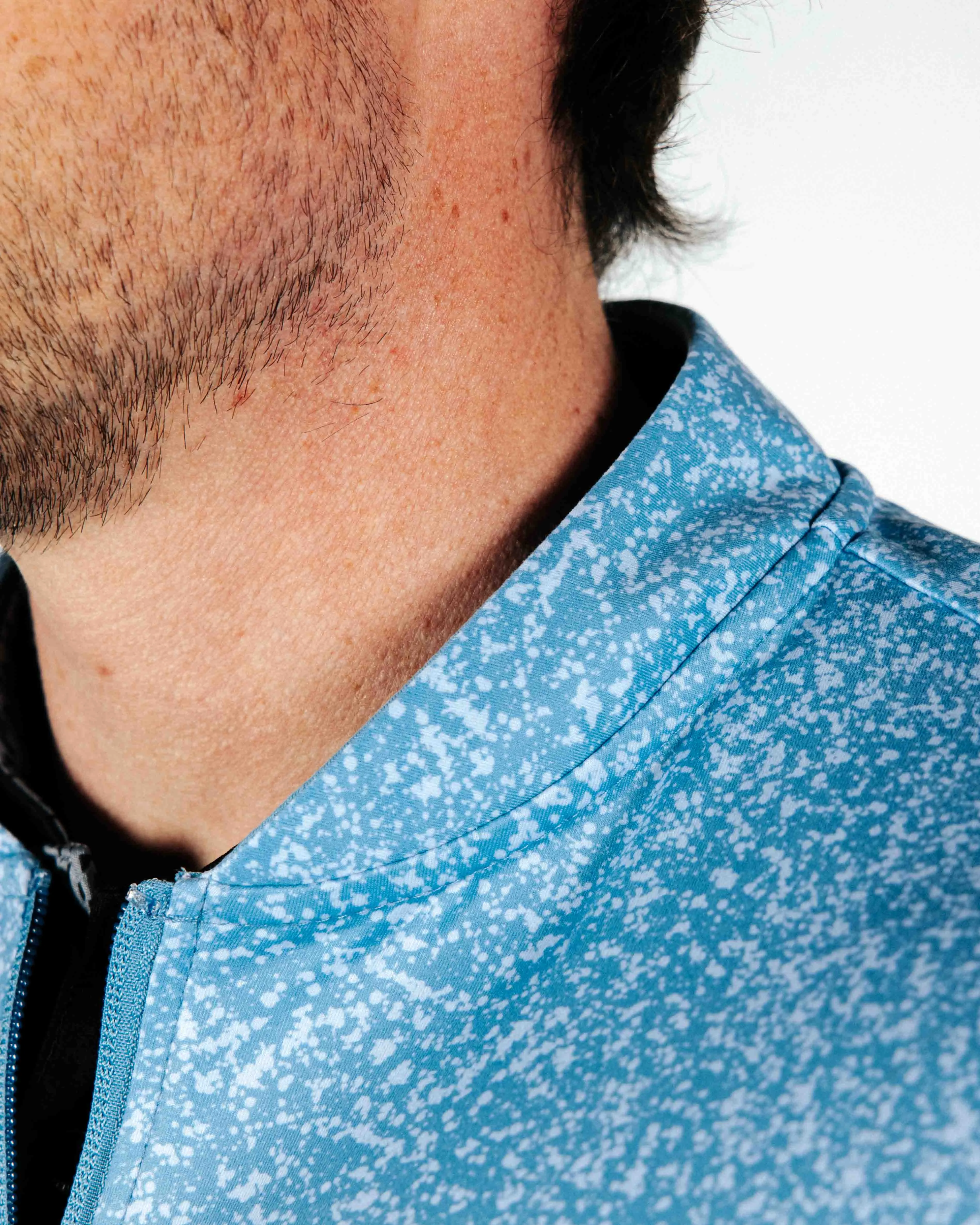 Blue Static Blade Quarter Zip,Men Top