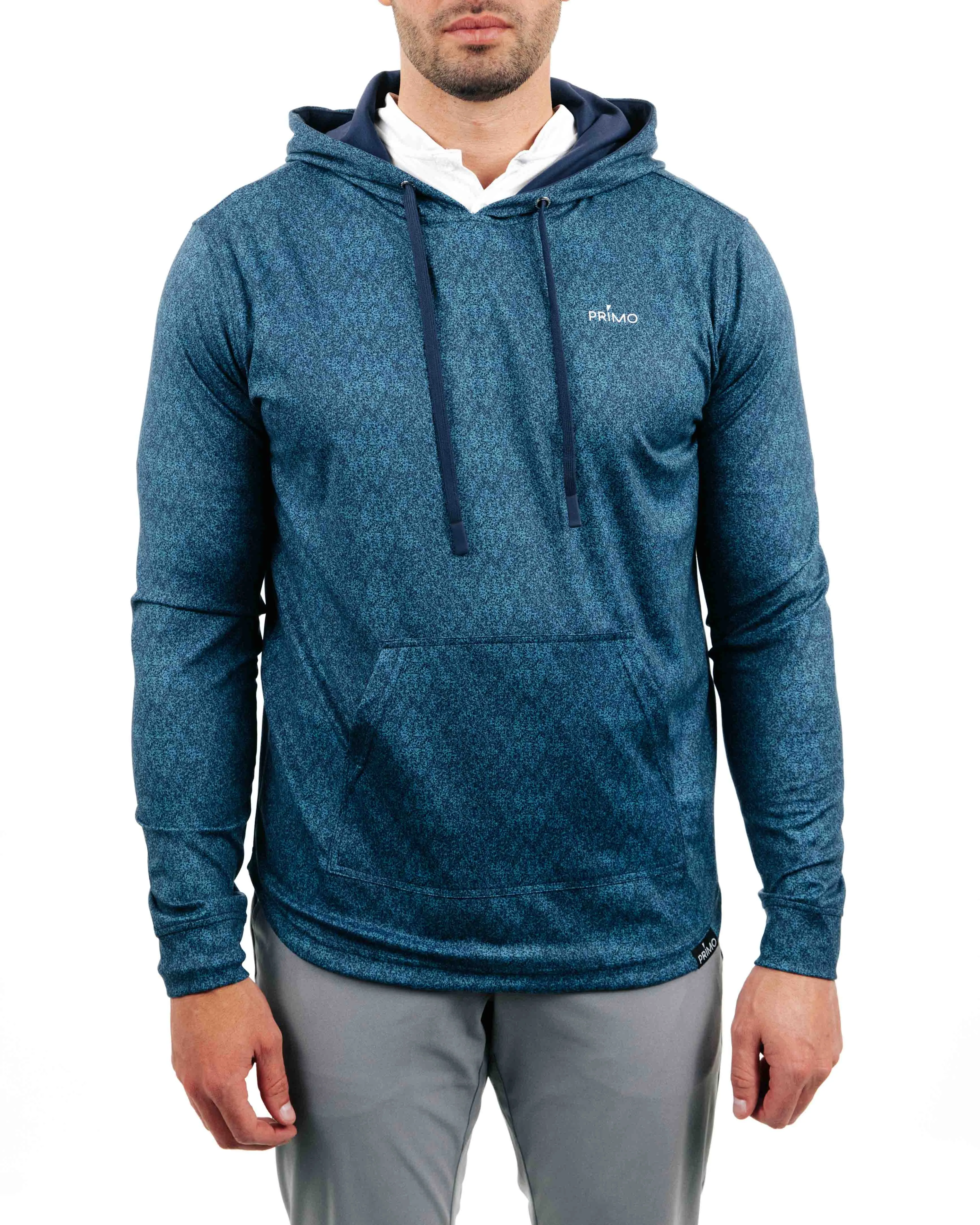 Blue Static Golf Hoodie,Men Top