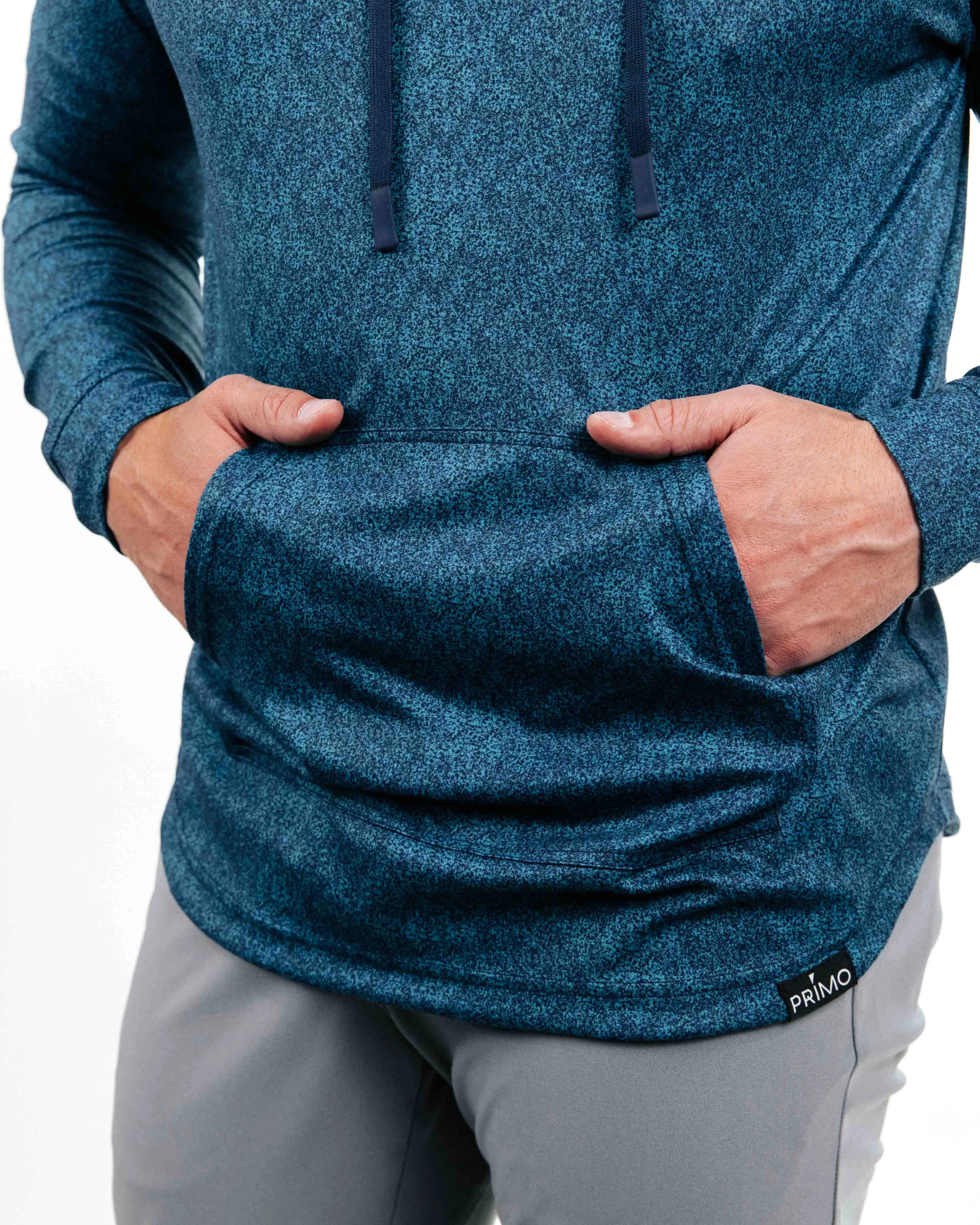 Blue Static Golf Hoodie,Men Top