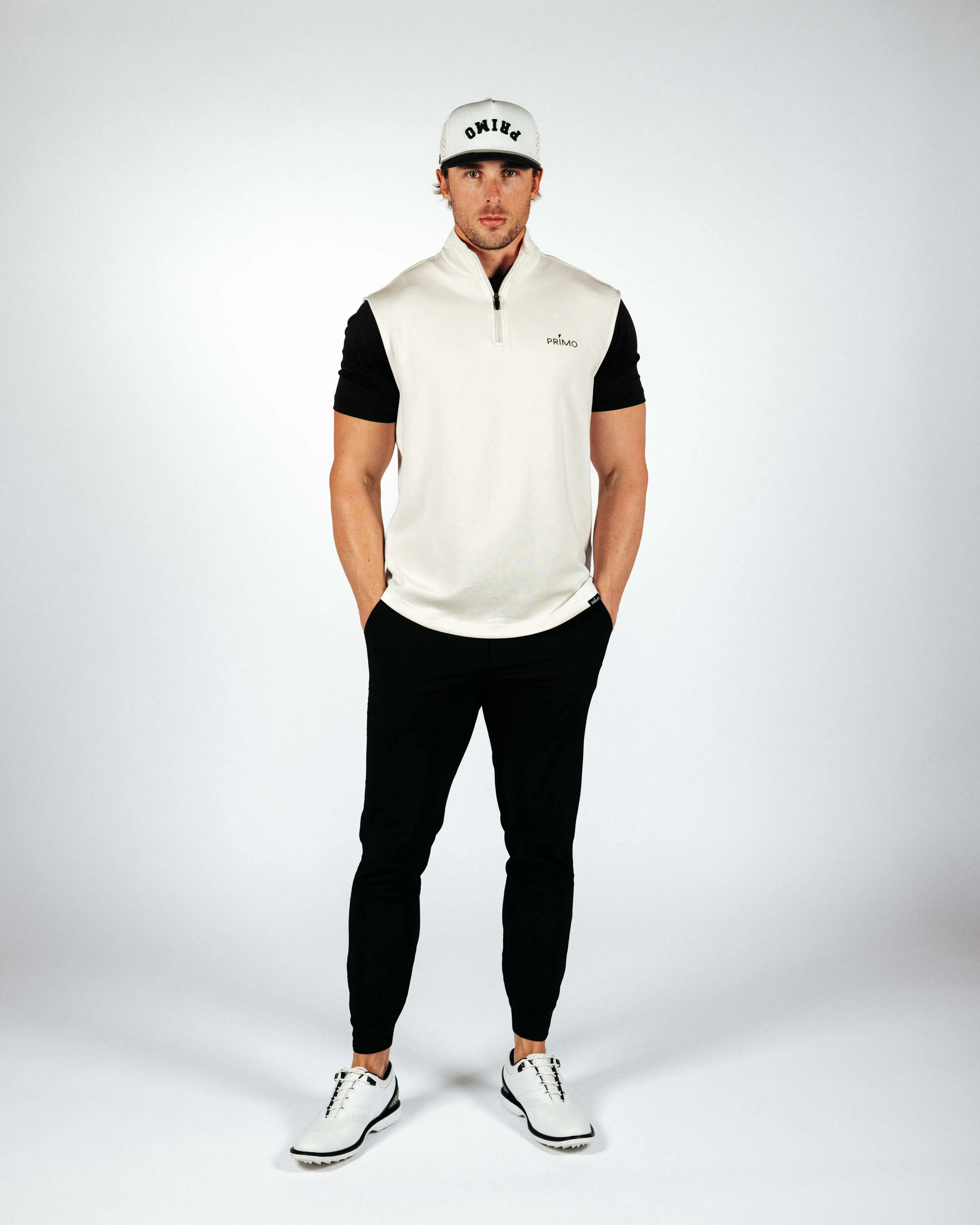 Bone Quarter Zip Vest,Men Top