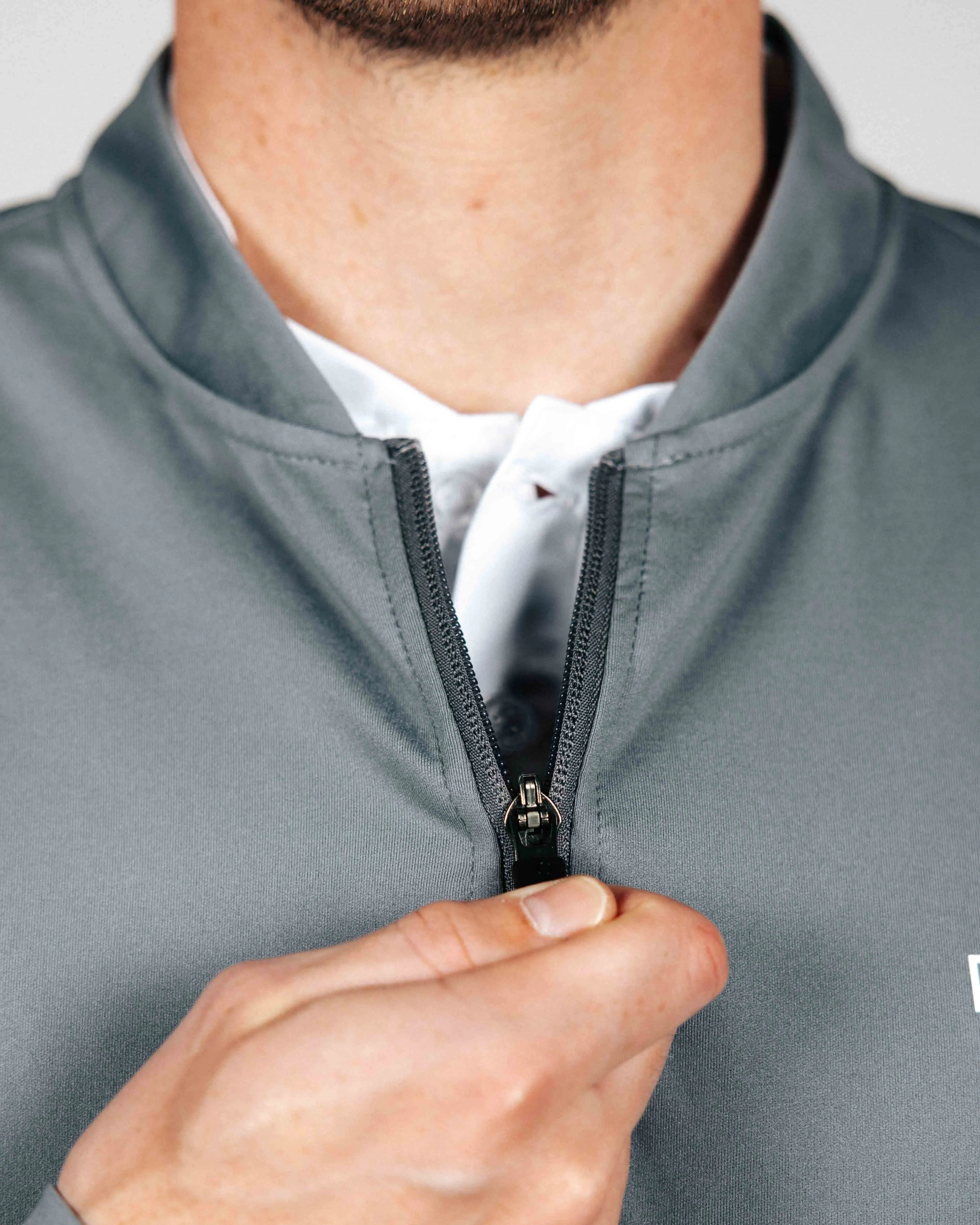 Dark Gray Blade Quarter Zip,Men Top