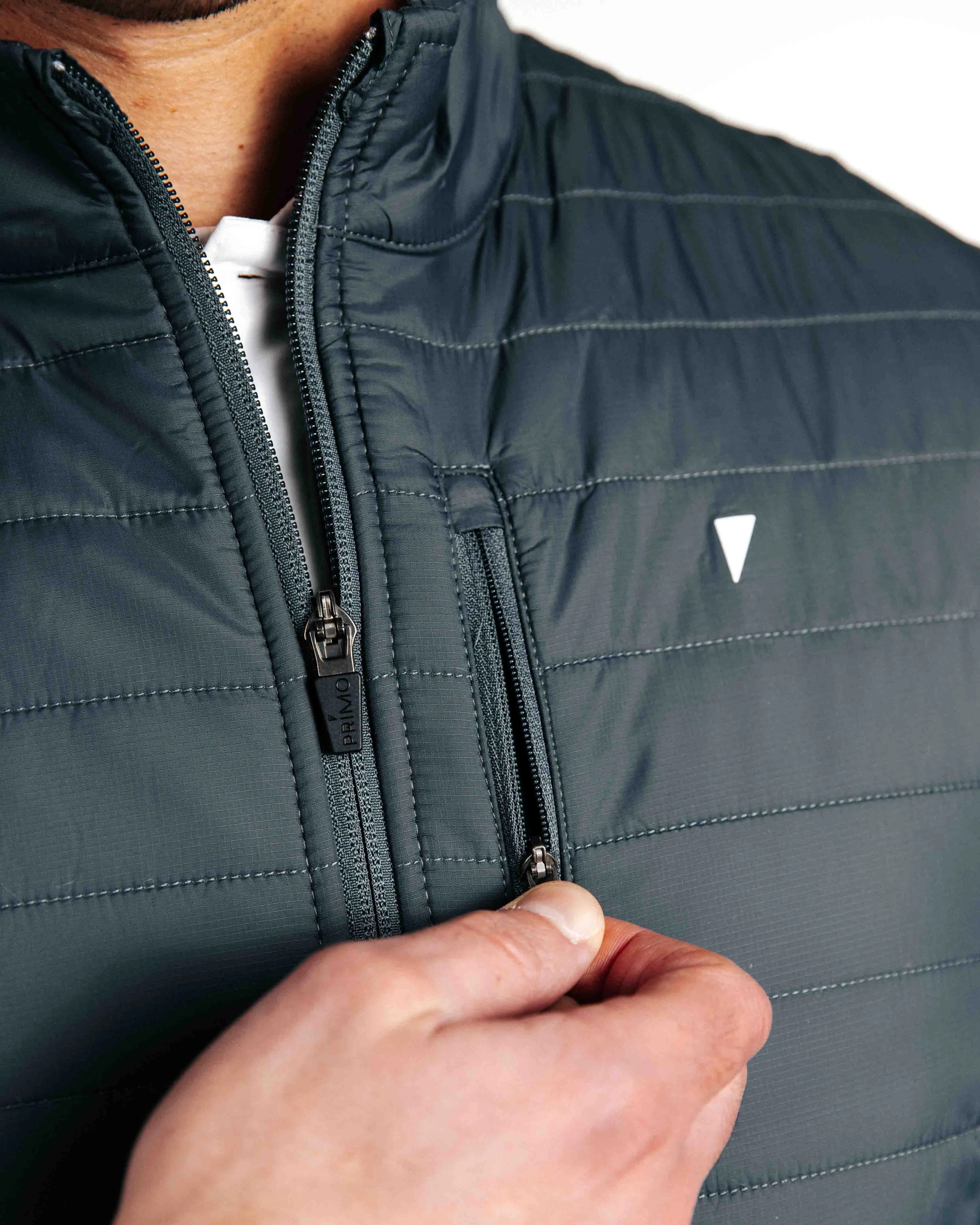Dark Gray Hybrid Jacket,Men Top