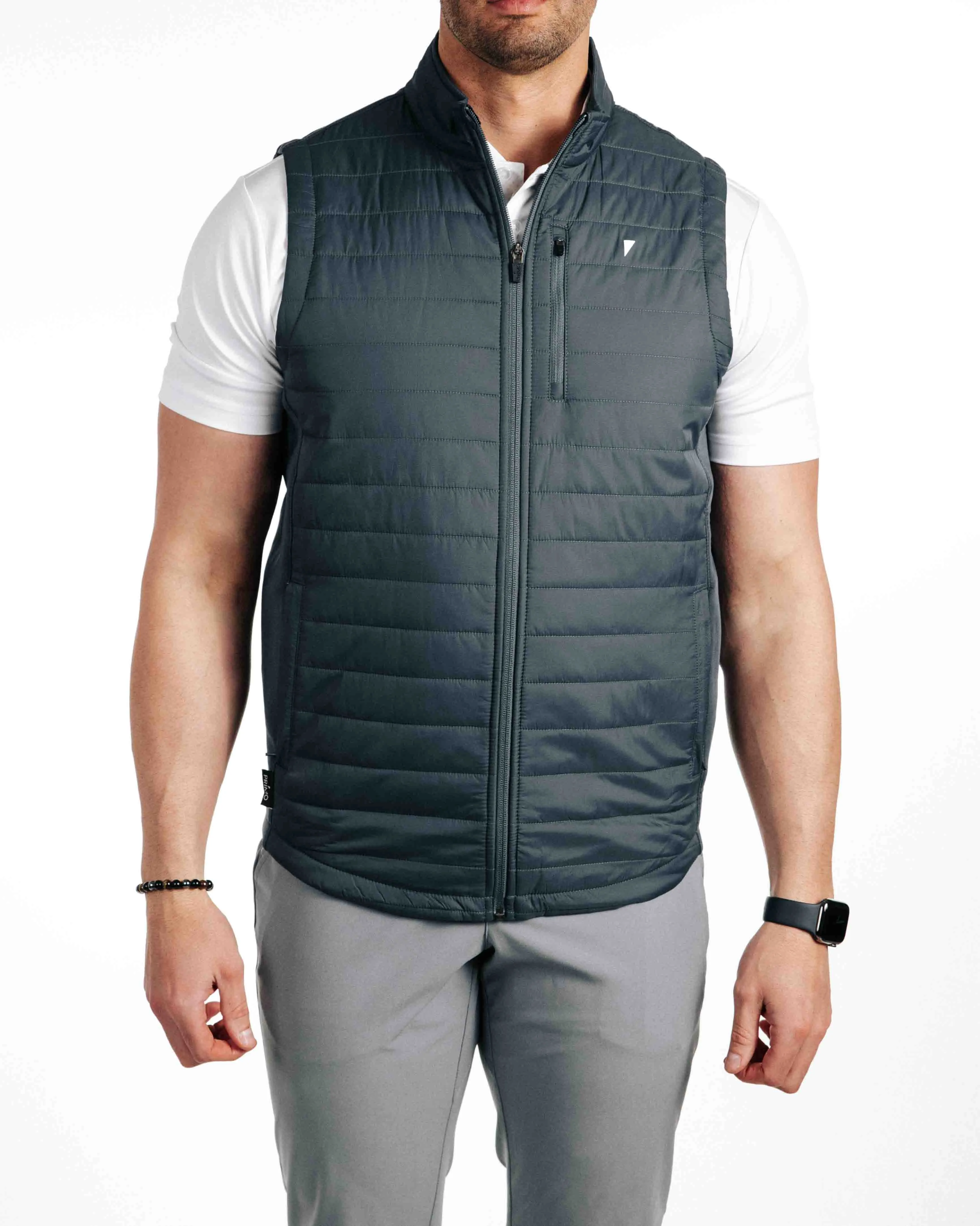 Dark Gray Puff Vest,Men Top