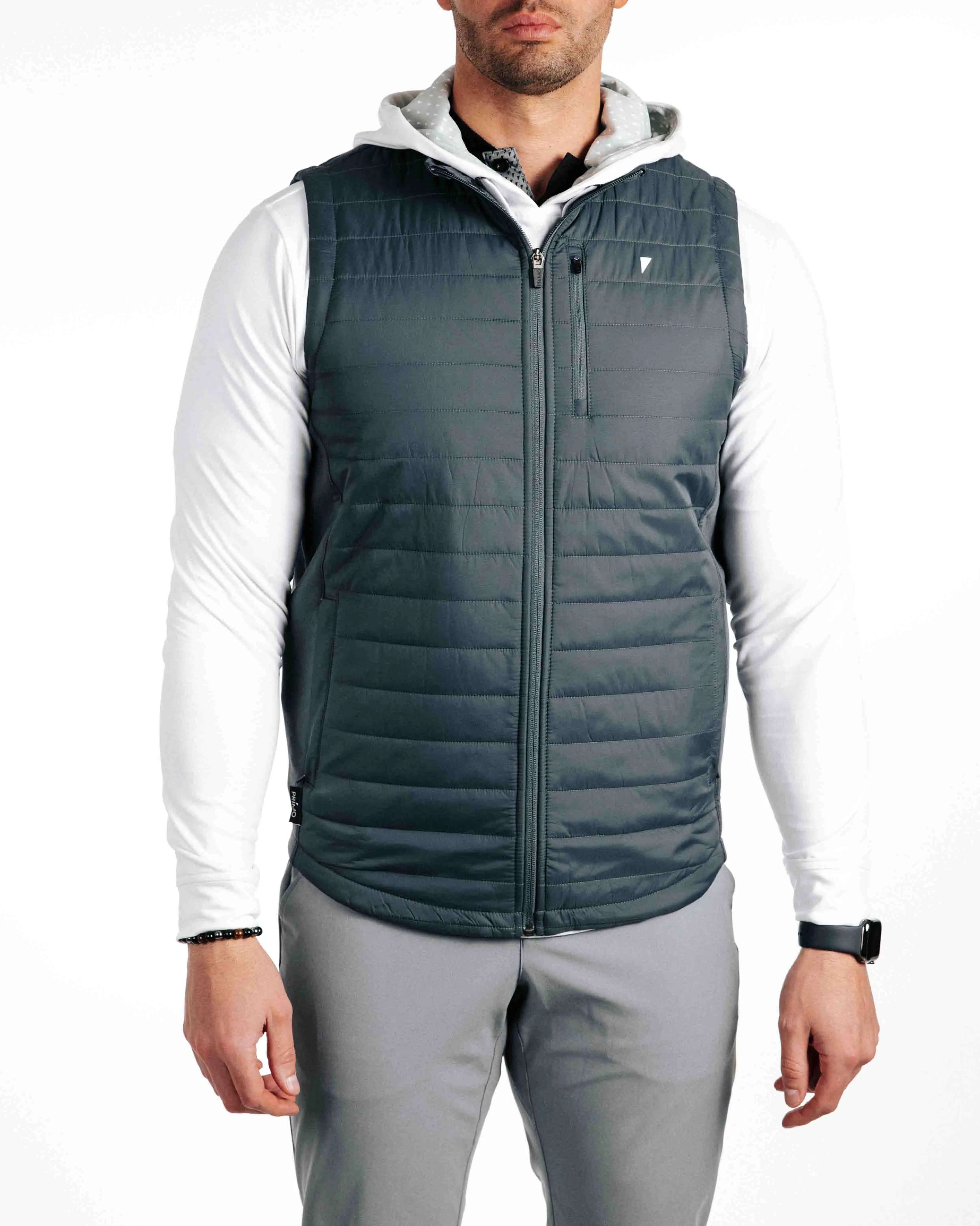 Dark Gray Puff Vest,Men Top