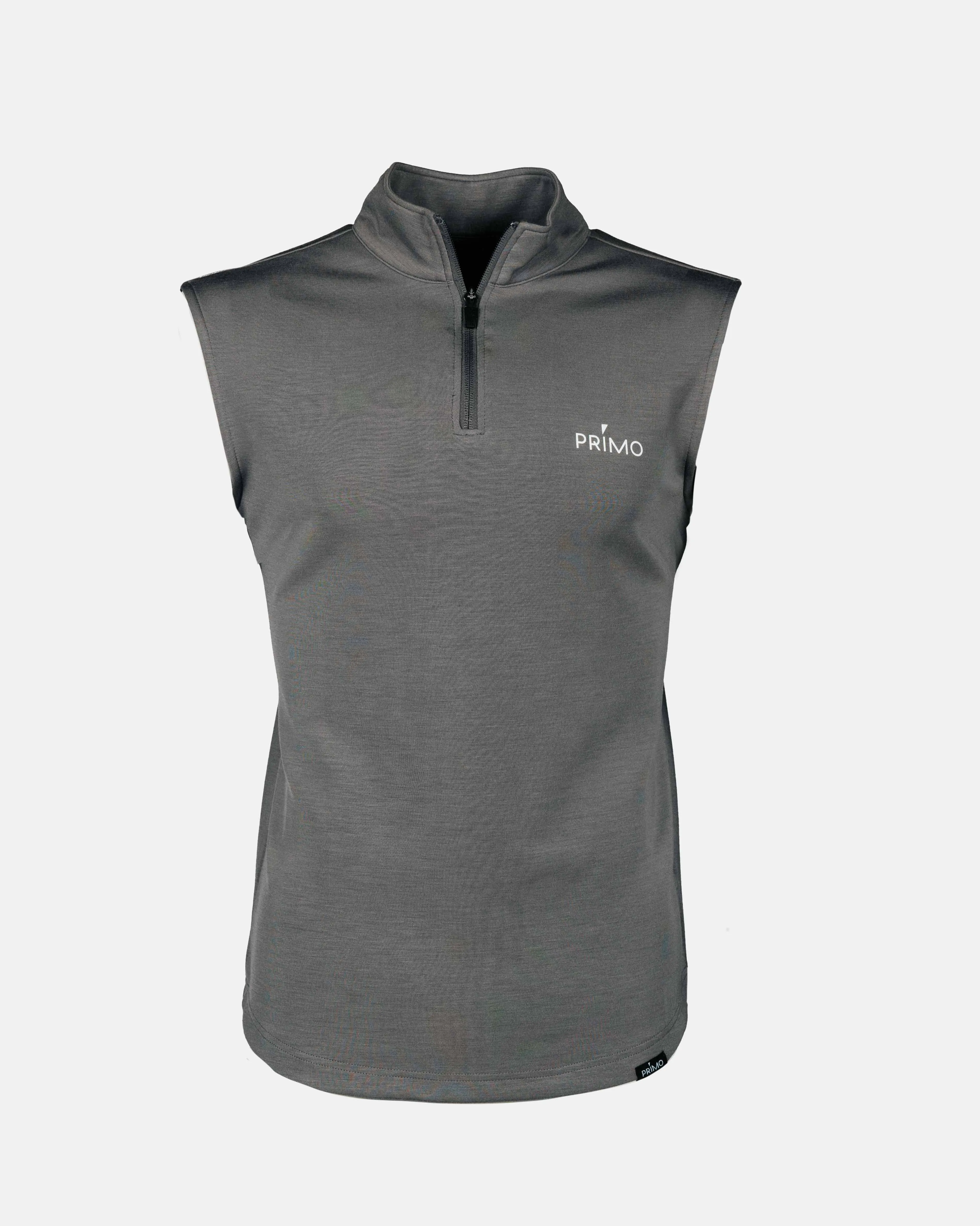 Dark Gray Quarter Zip Vest,Men Top