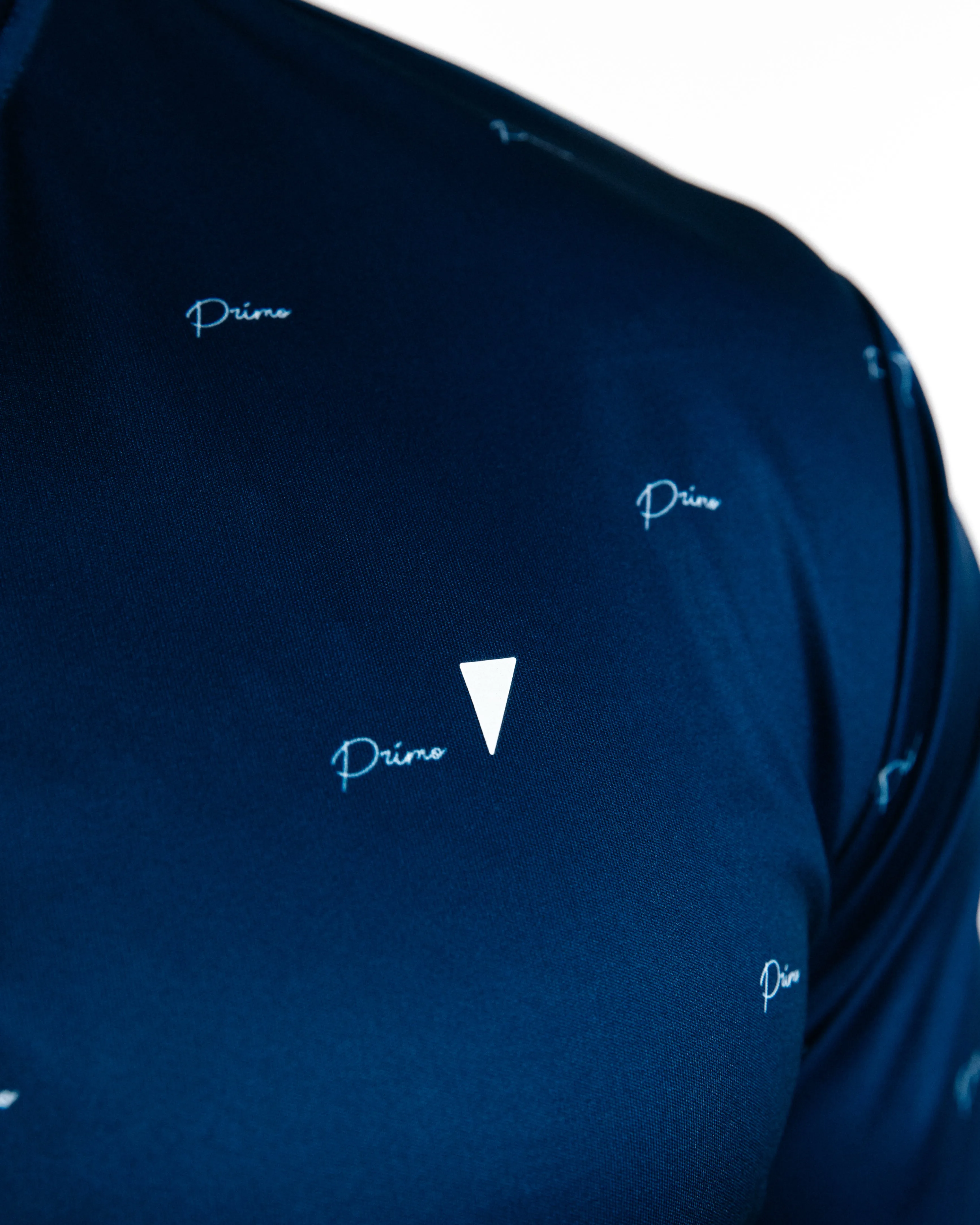 Deep Blue Cursive Repeat Blade Polo,Men Top