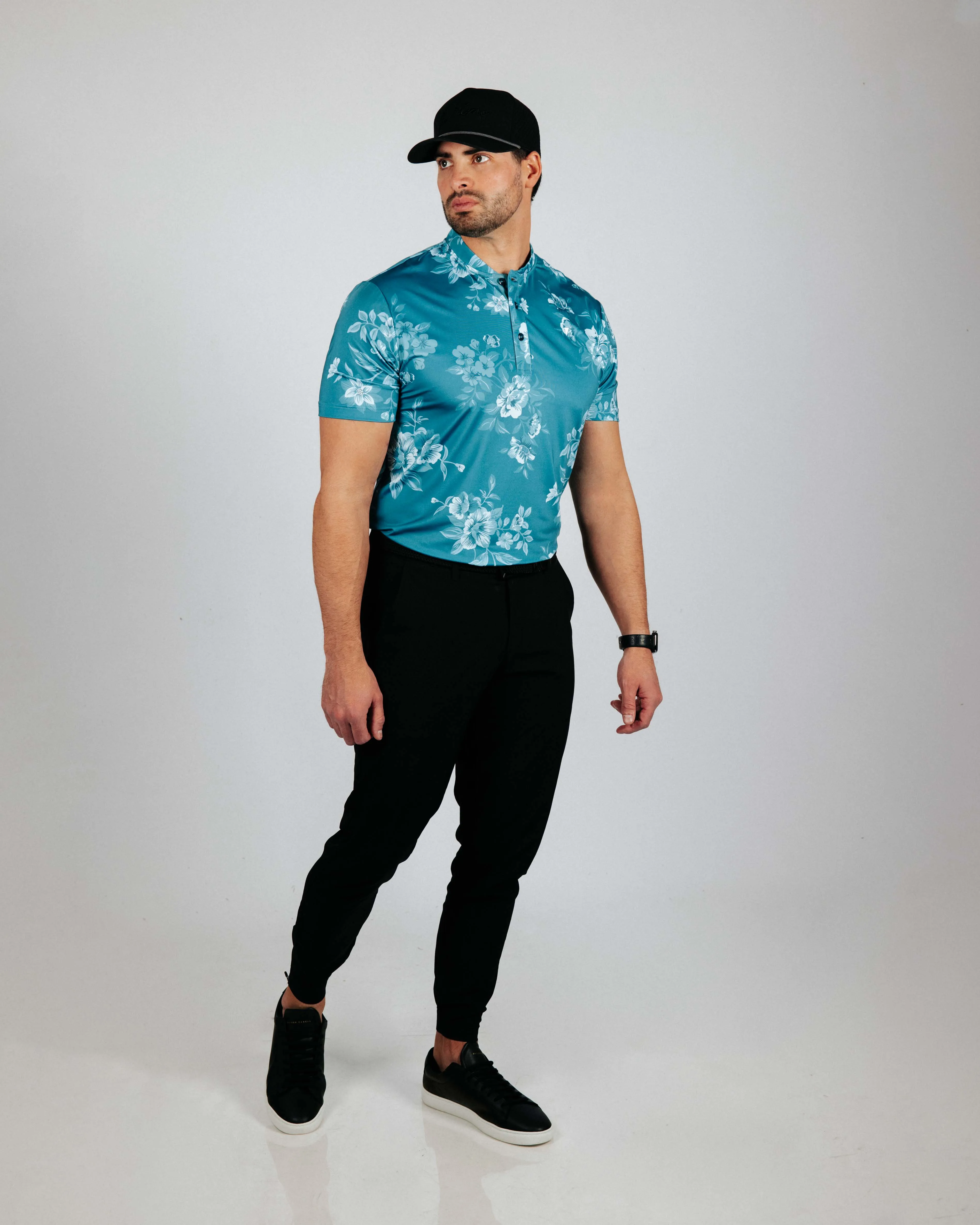 Dusk Bloom Blade Polo,Men Top