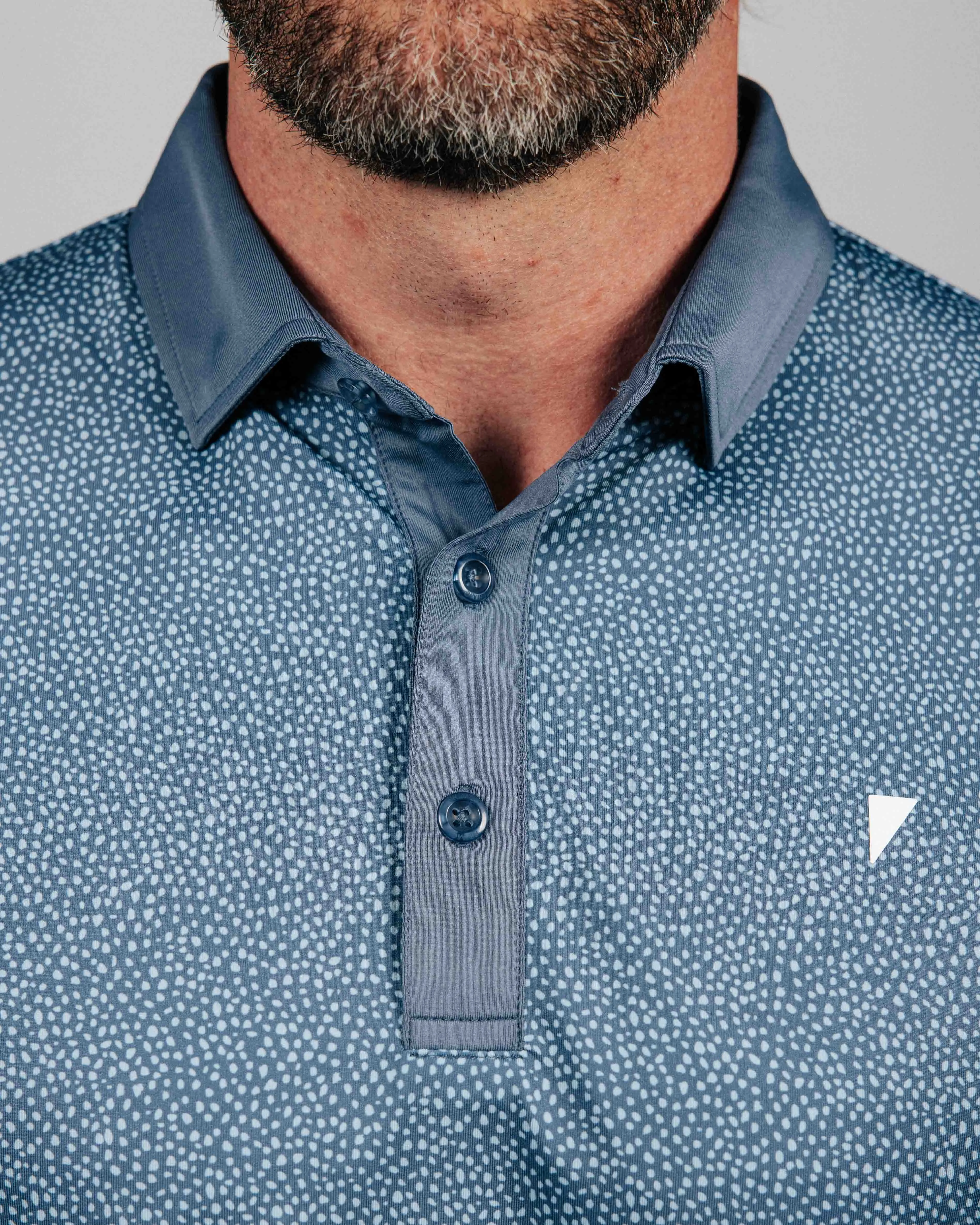 Dusty Blue Pebble Classic Polo,Men Top