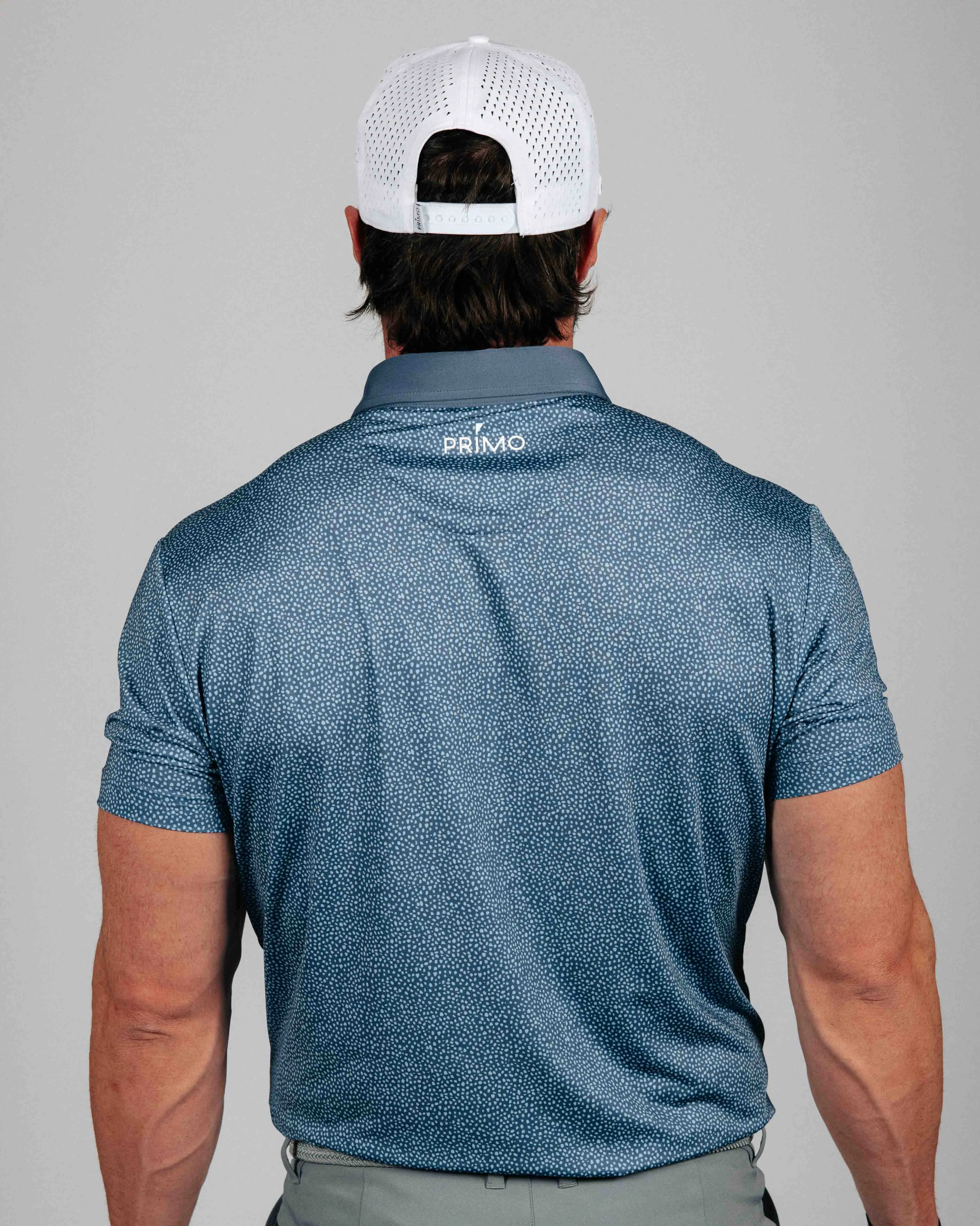 Dusty Blue Pebble Classic Polo,Men Top
