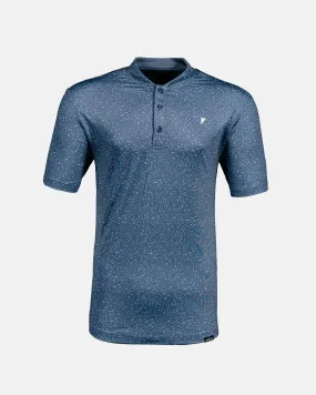 Dusty Blue Speckle Blade Polo,Men Top