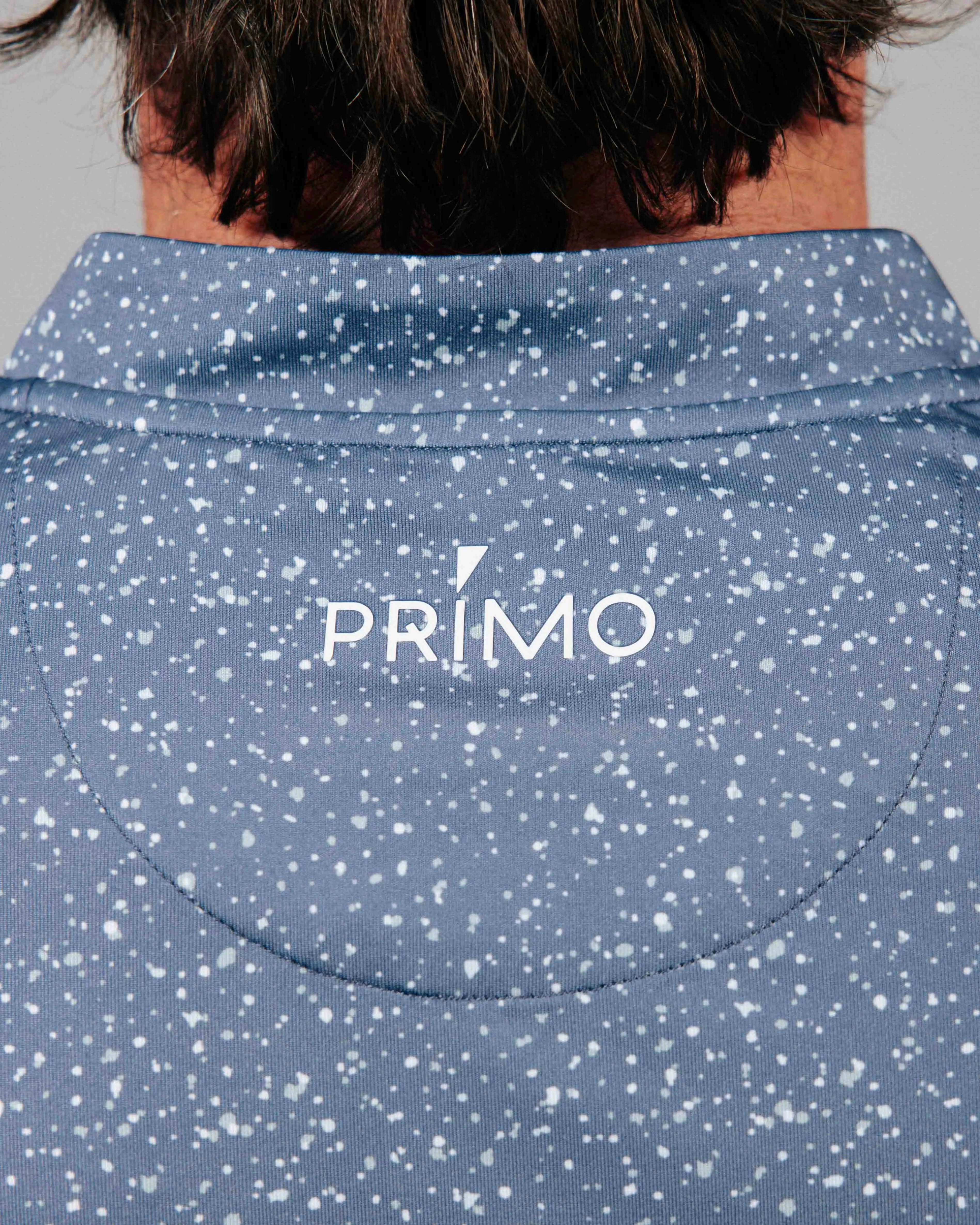 Dusty Blue Speckle Blade Polo,Men Top