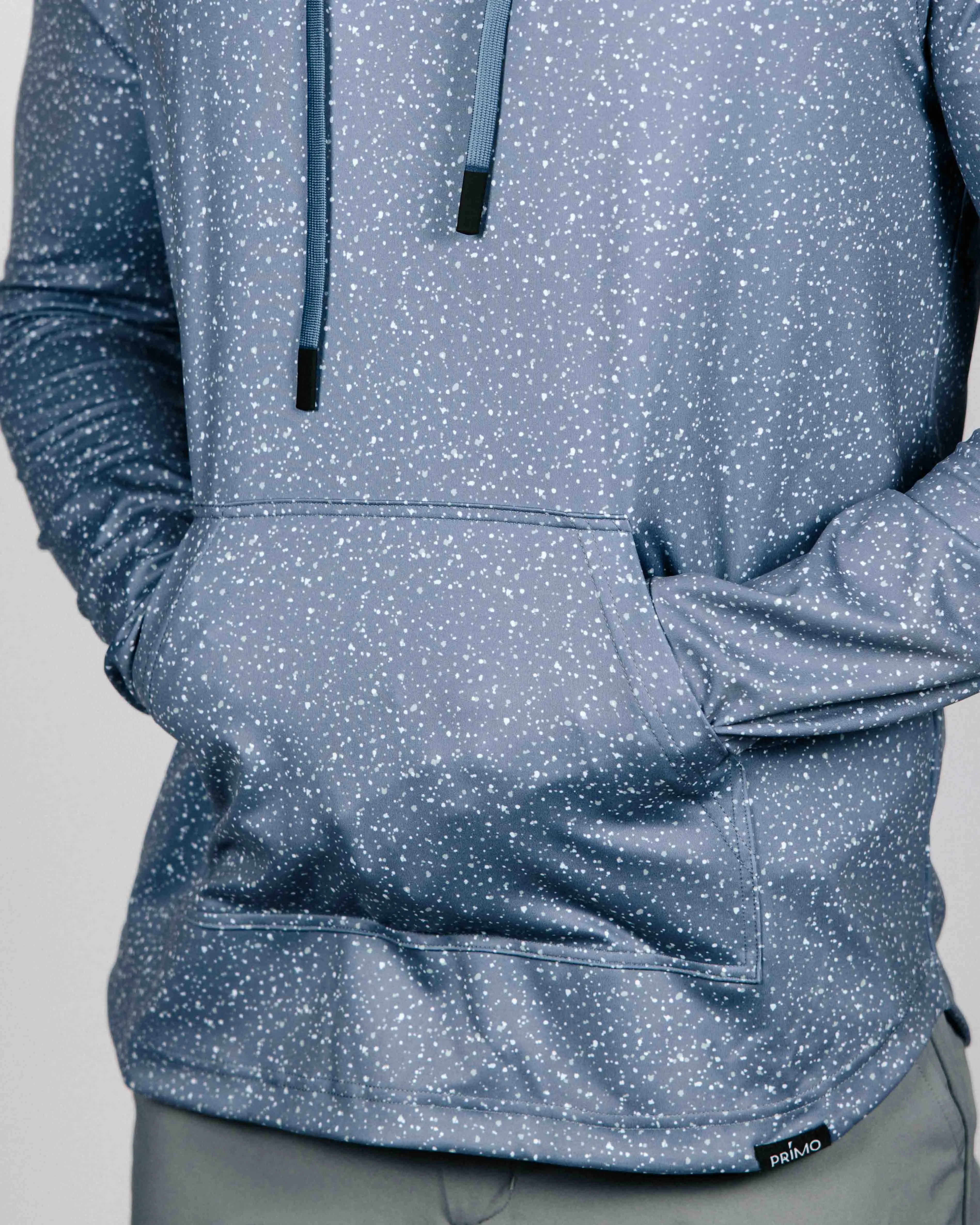 Dusty Blue Speckle Golf Hoodie,Men Top