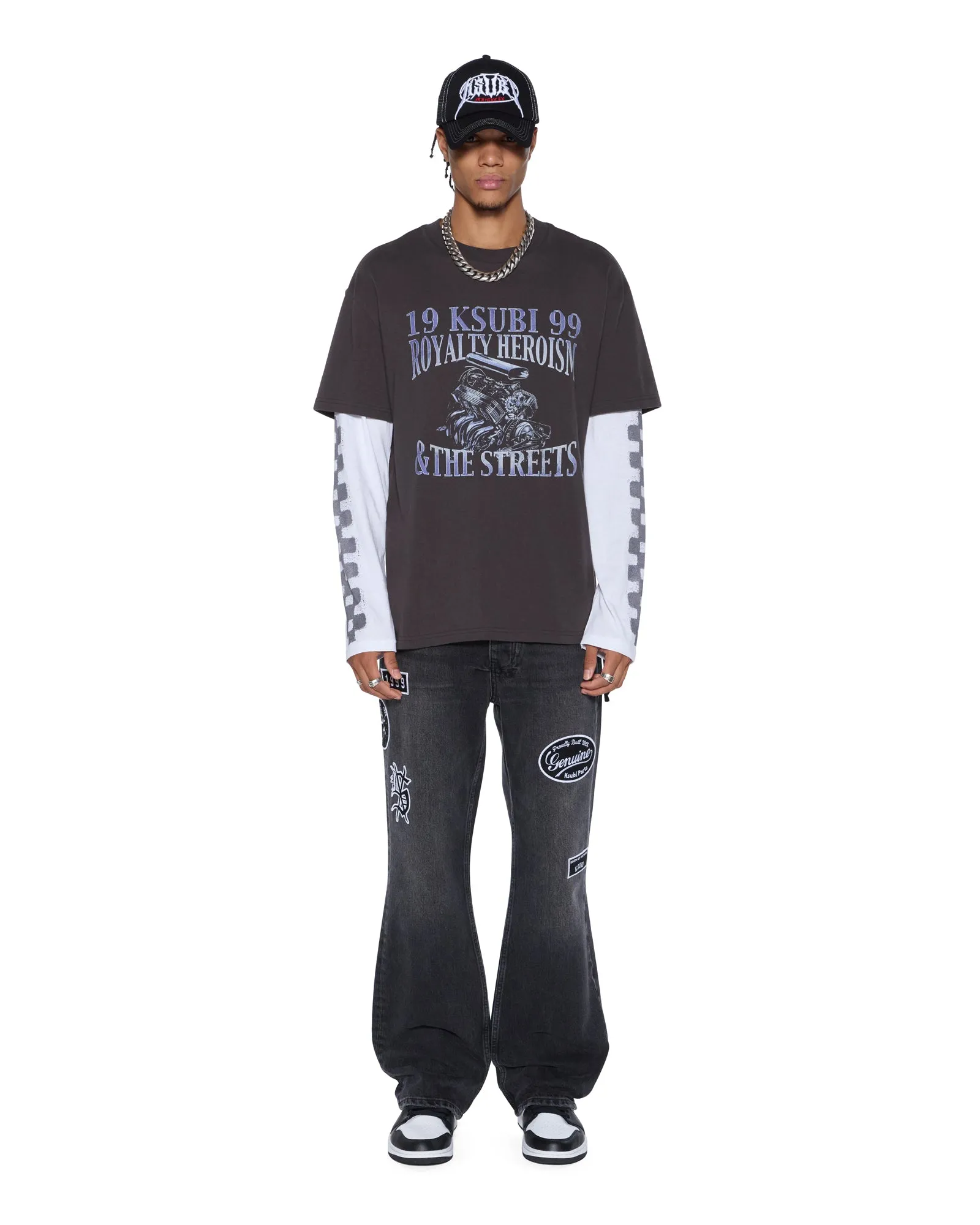 ENGINE LS LAYER TEE FADED BLACK