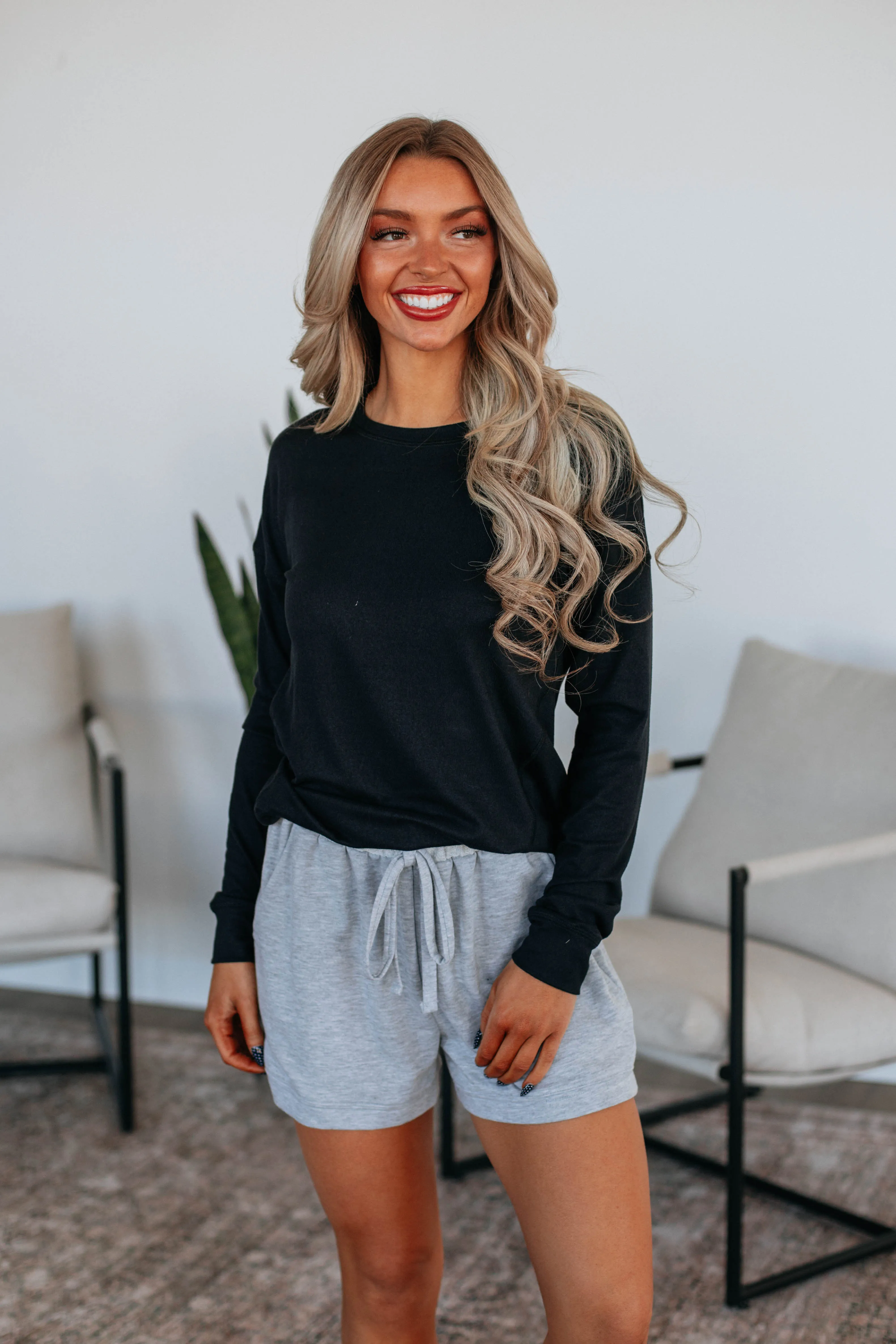 Gracyn Lounge Shorts - Heather Grey