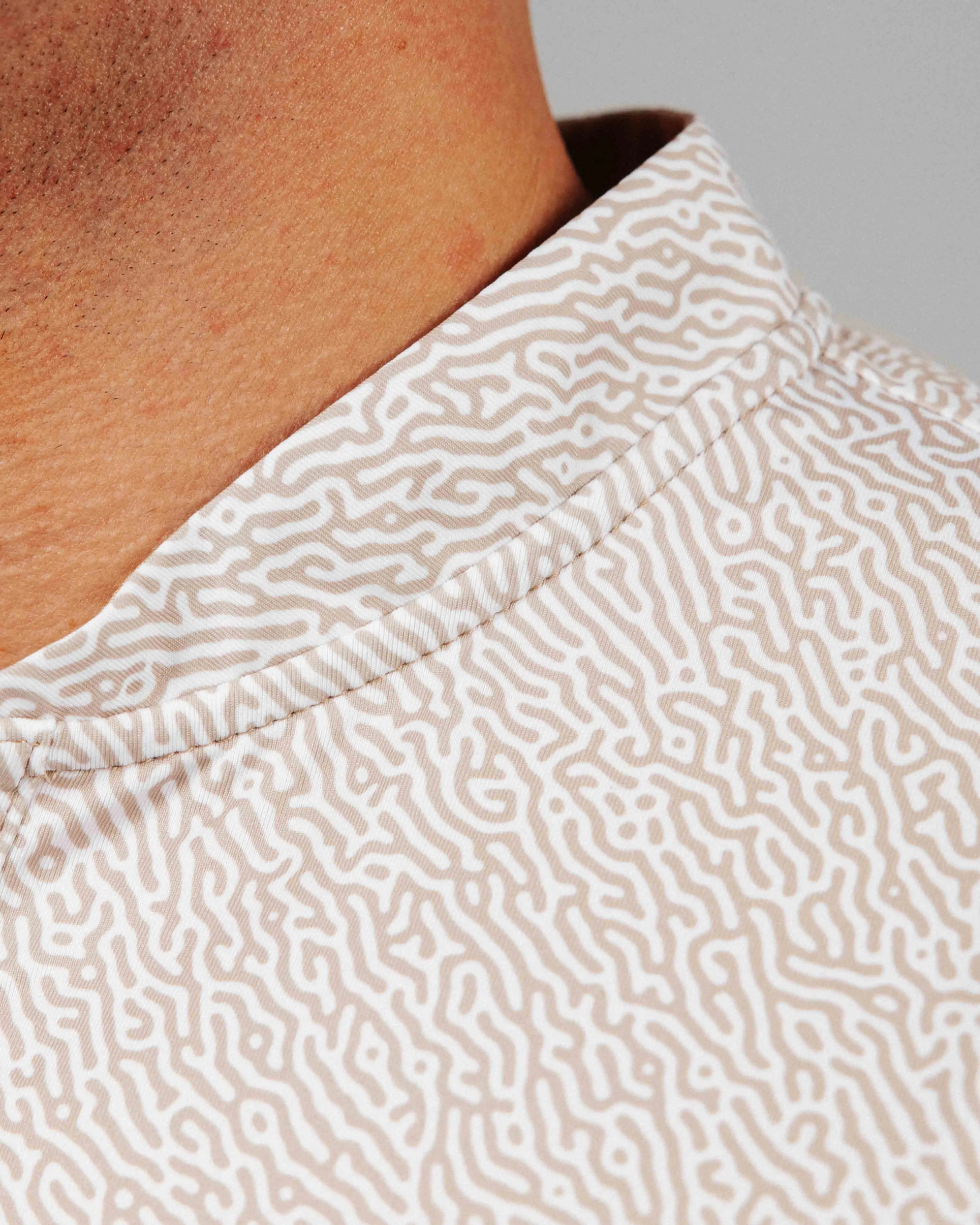 Khaki Maze Blade Polo,Men Top