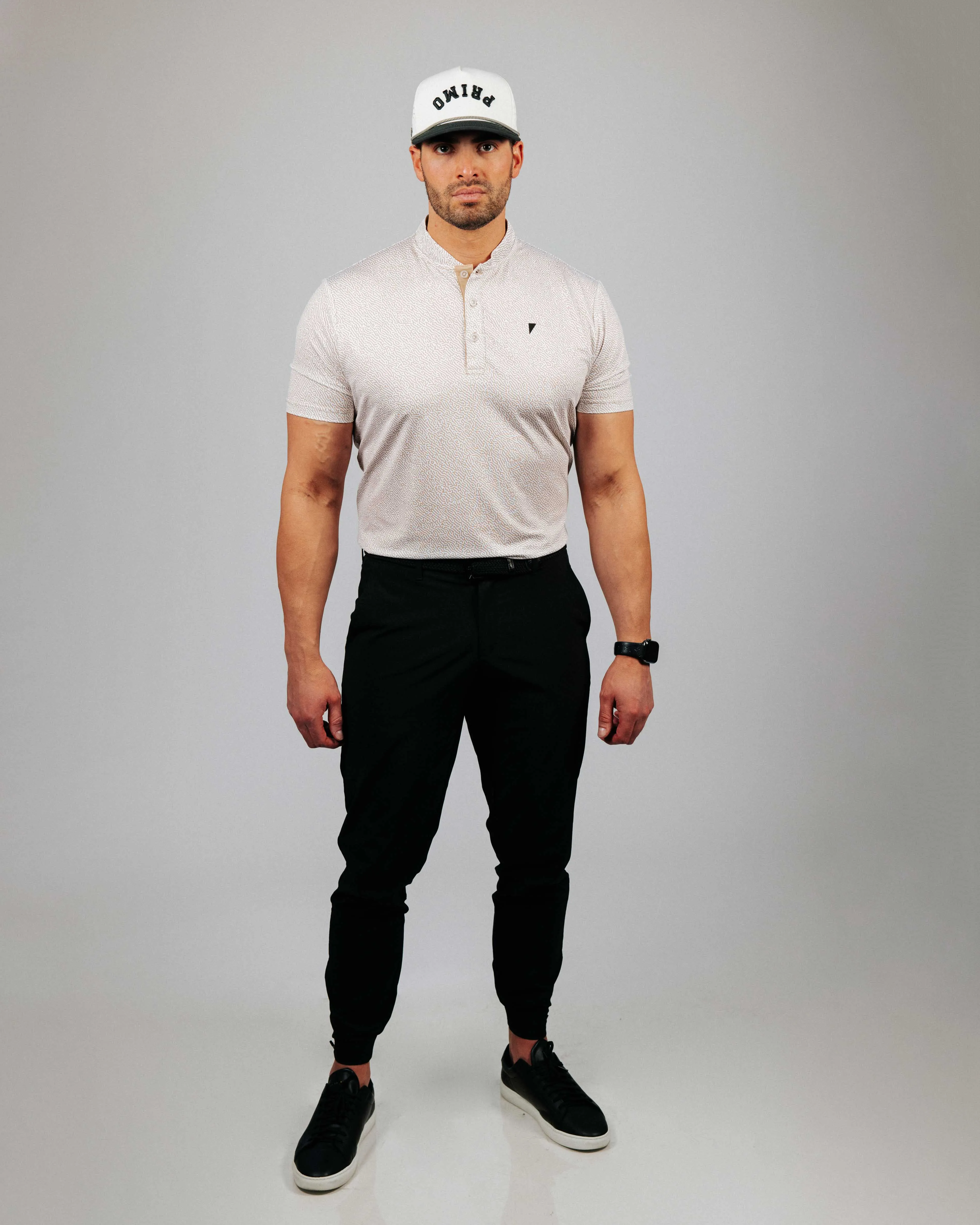 Khaki Maze Blade Polo,Men Top