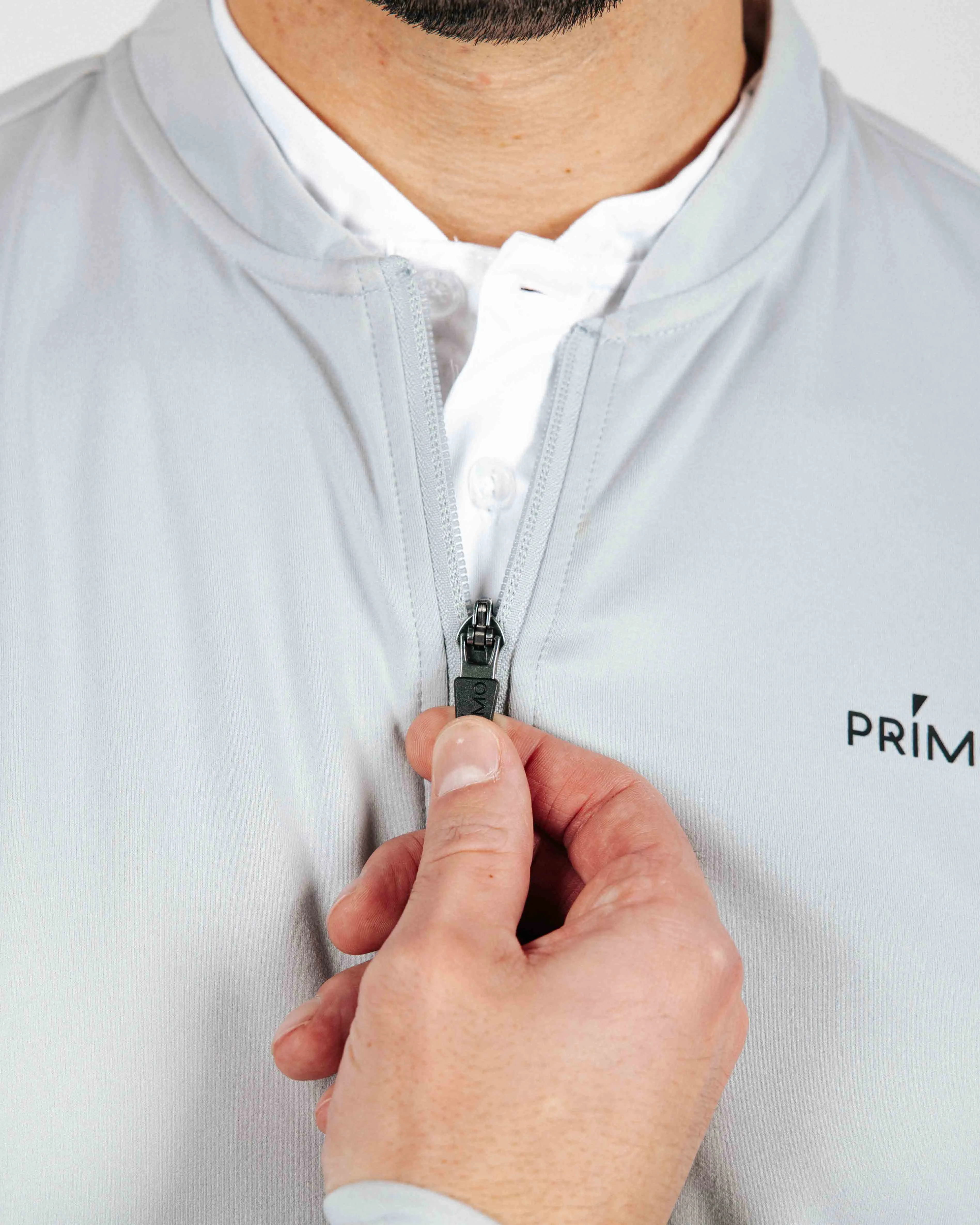 Light Gray Blade Quarter Zip,Men Top