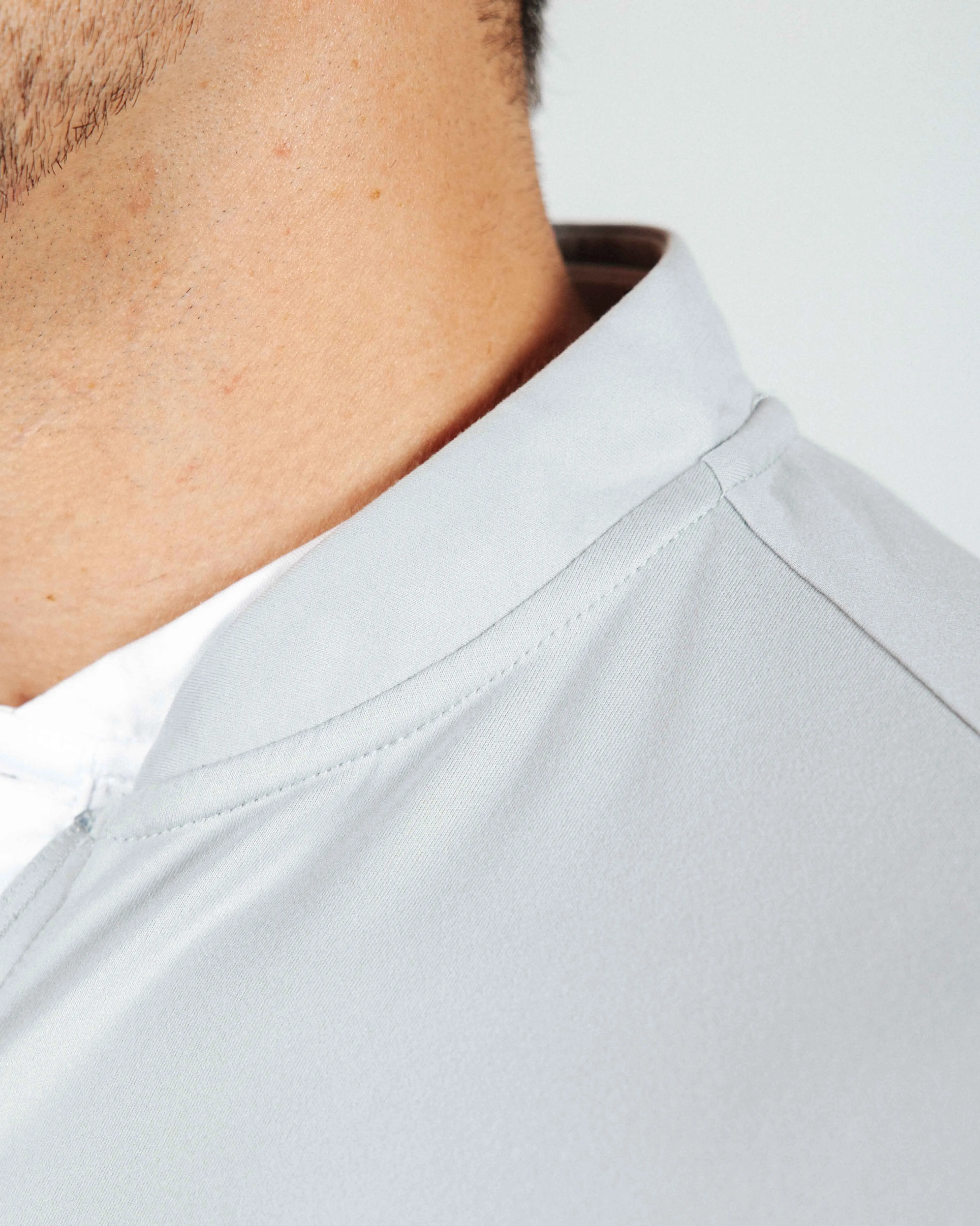 Light Gray Blade Quarter Zip,Men Top