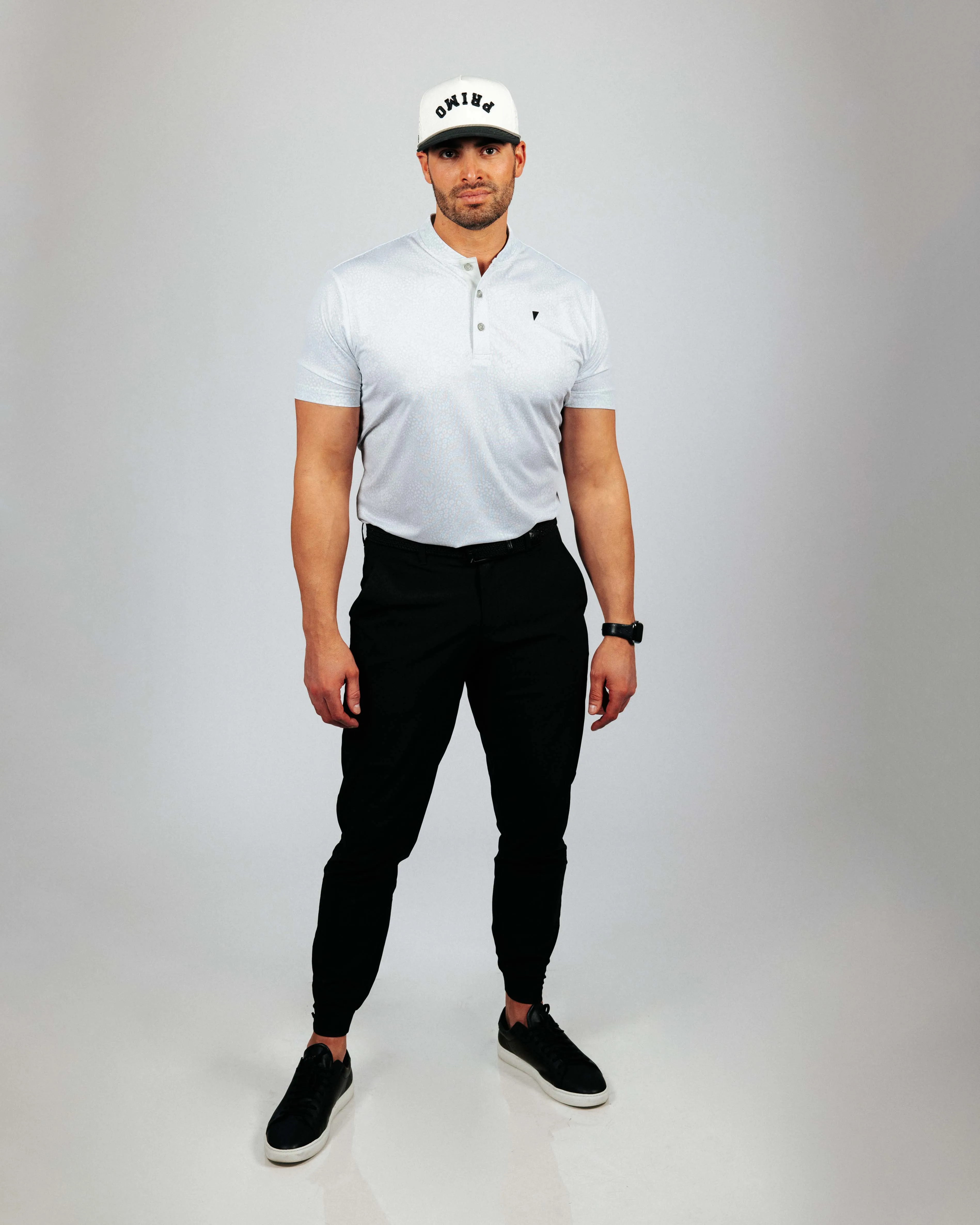 Light Gray Grove Blade Collar Polo,Men Top